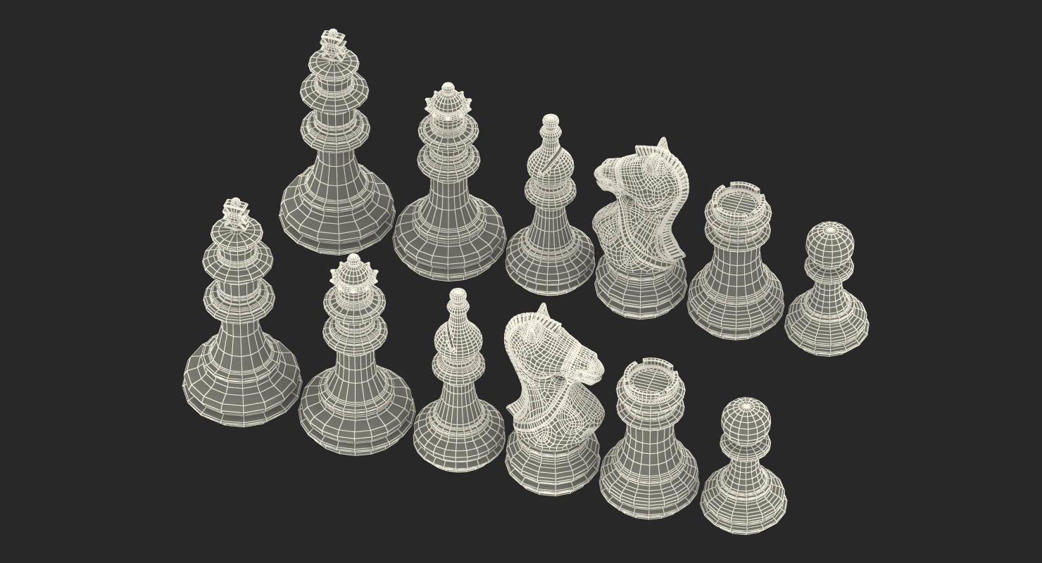 3D Plastic Chess Figures