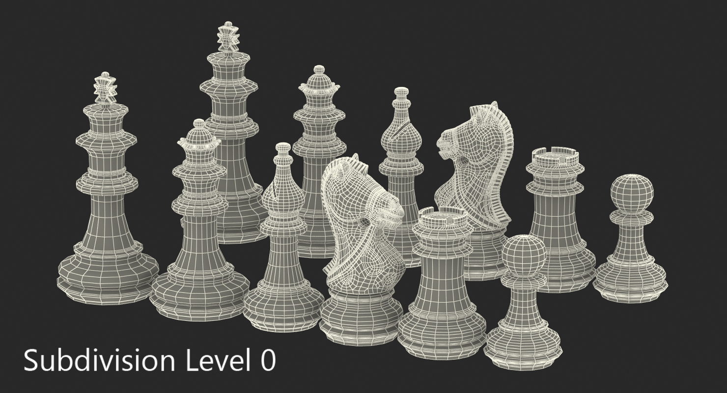 3D Plastic Chess Figures