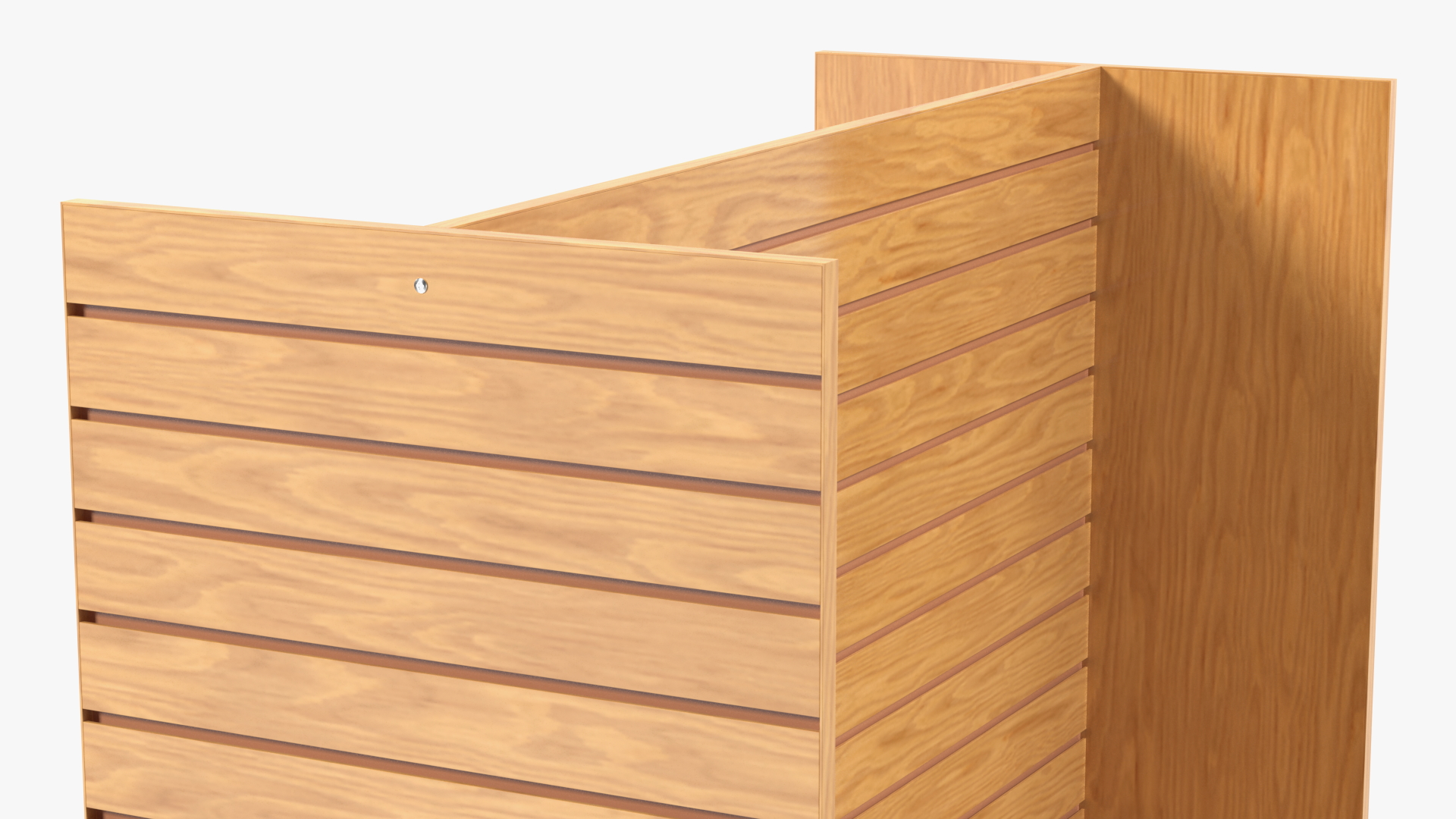 3D Slatwall Display Stand Light Wood model
