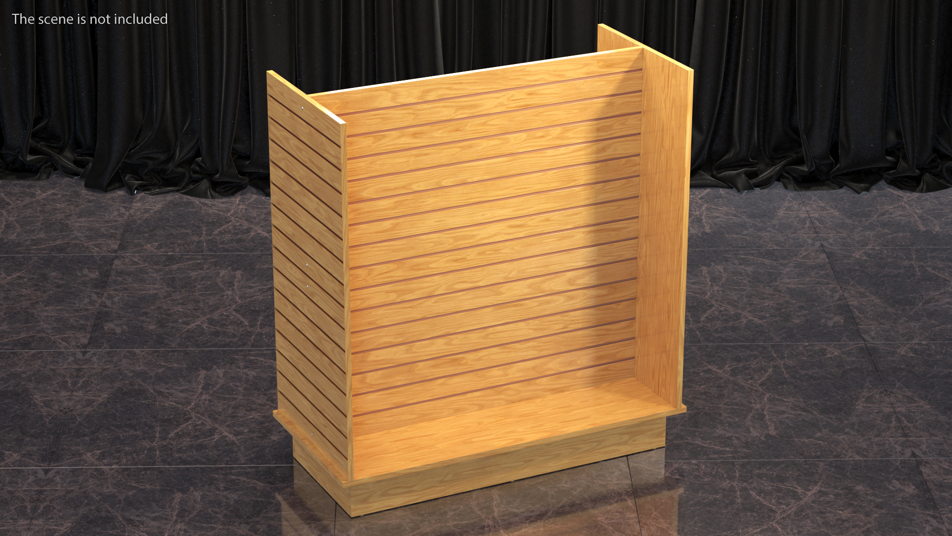 3D Slatwall Display Stand Light Wood model