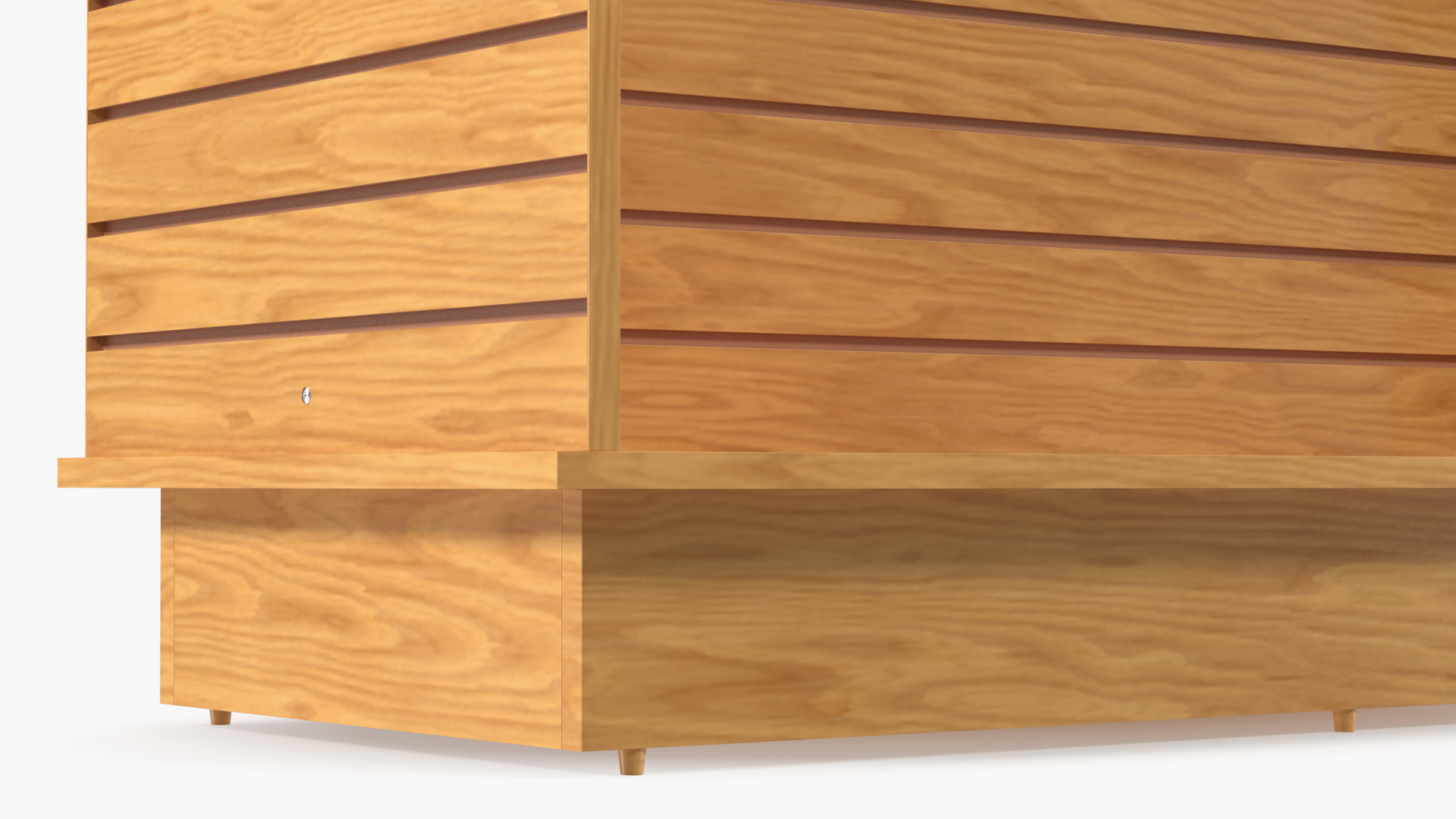 3D Slatwall Display Stand Light Wood model