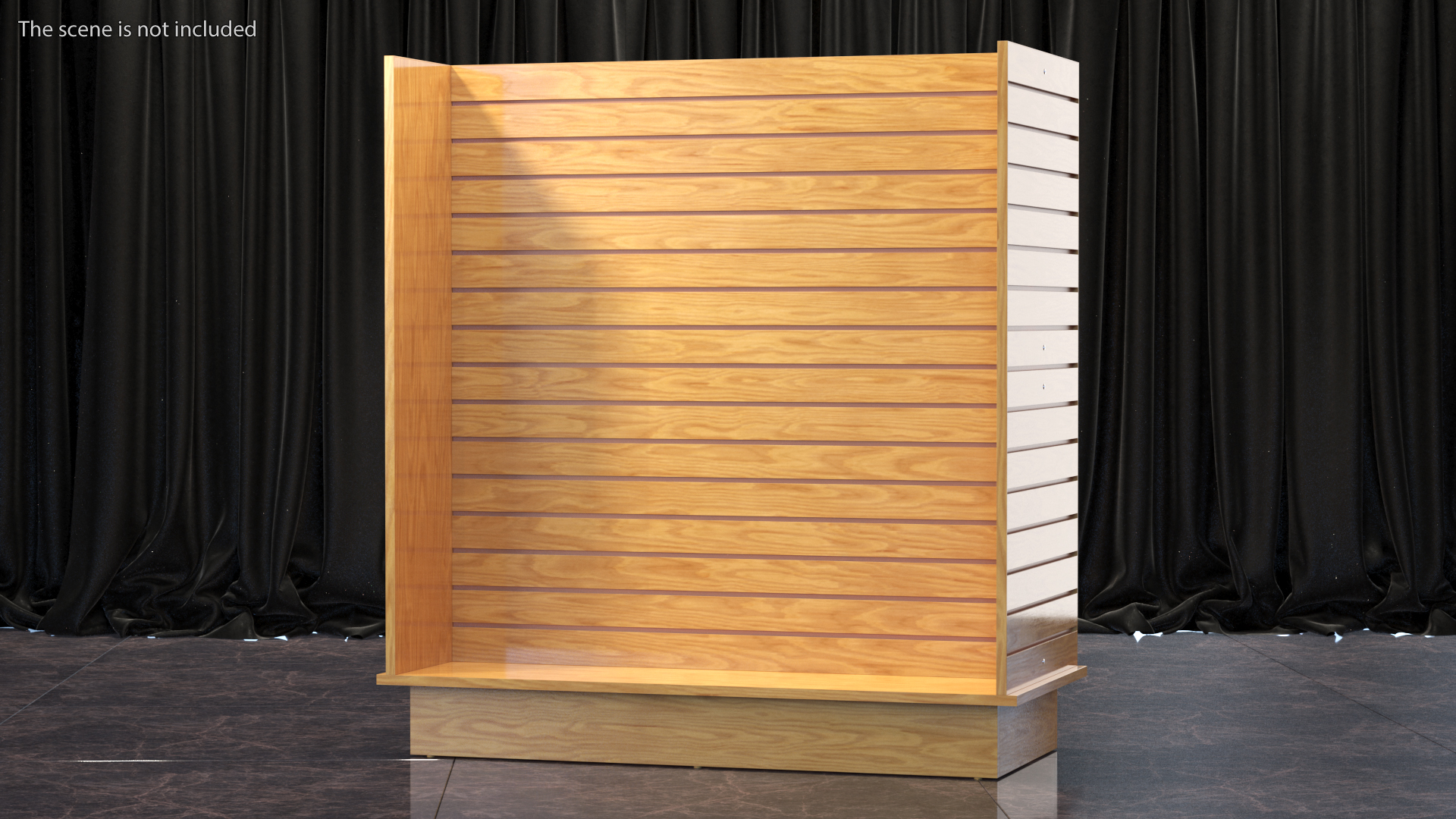 3D Slatwall Display Stand Light Wood model