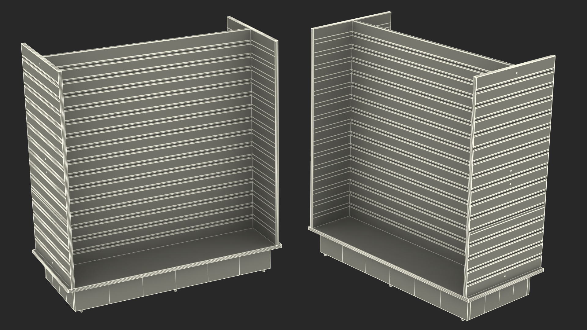 3D Slatwall Display Stand Light Wood model