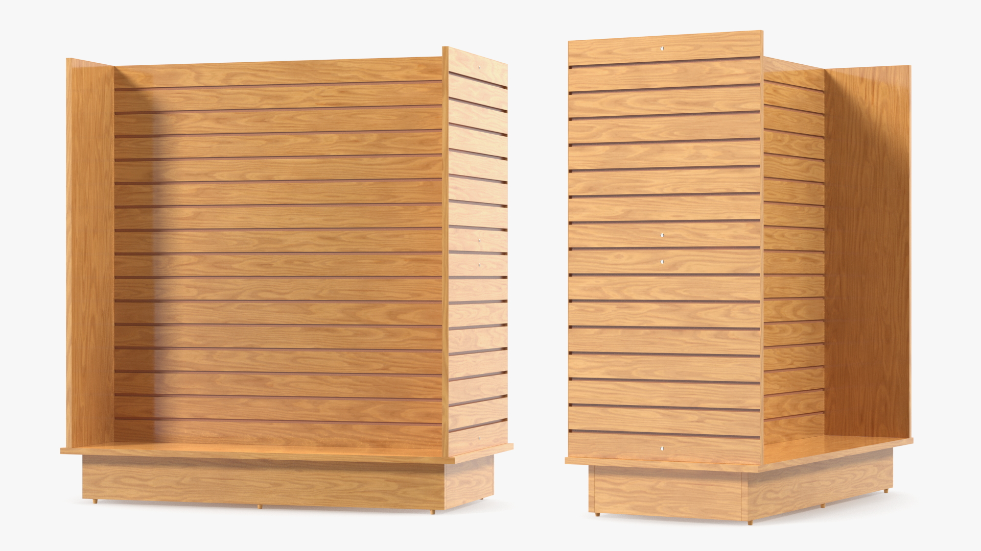 3D Slatwall Display Stand Light Wood model