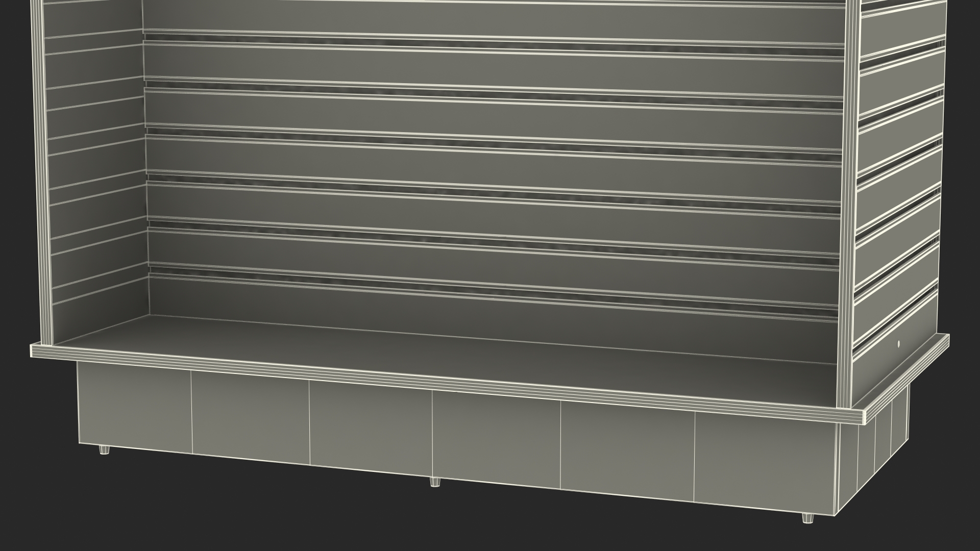 3D Slatwall Display Stand Light Wood model