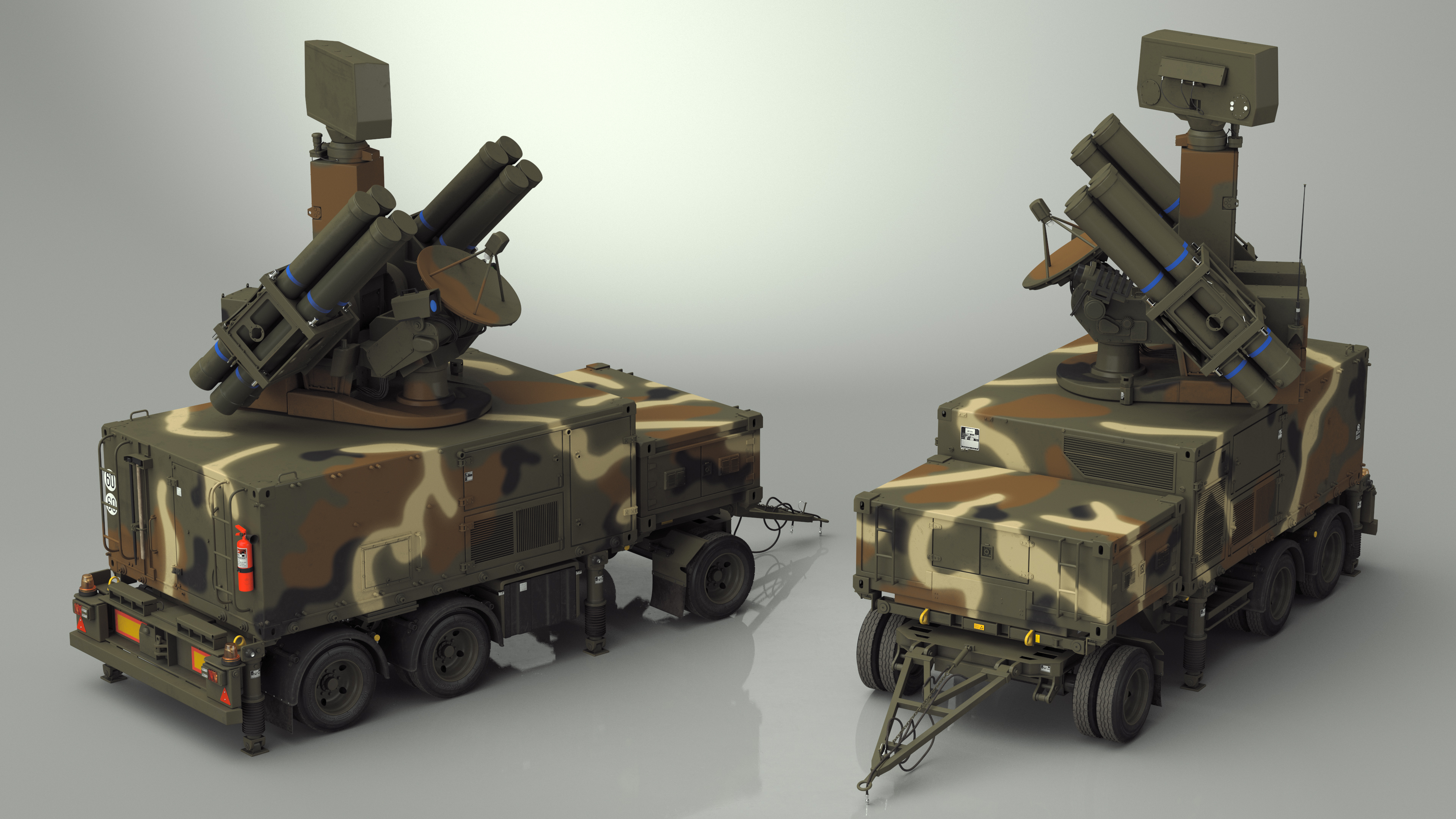 3D Antiaircraft Missile Launcher on Alert model
