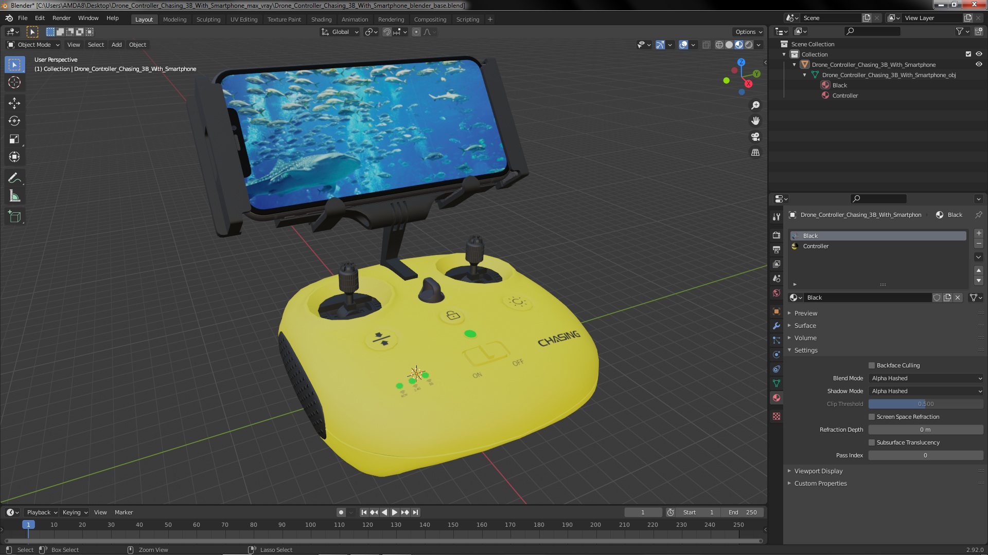 3D Drone Controller Chasing 3B With Smartphone model