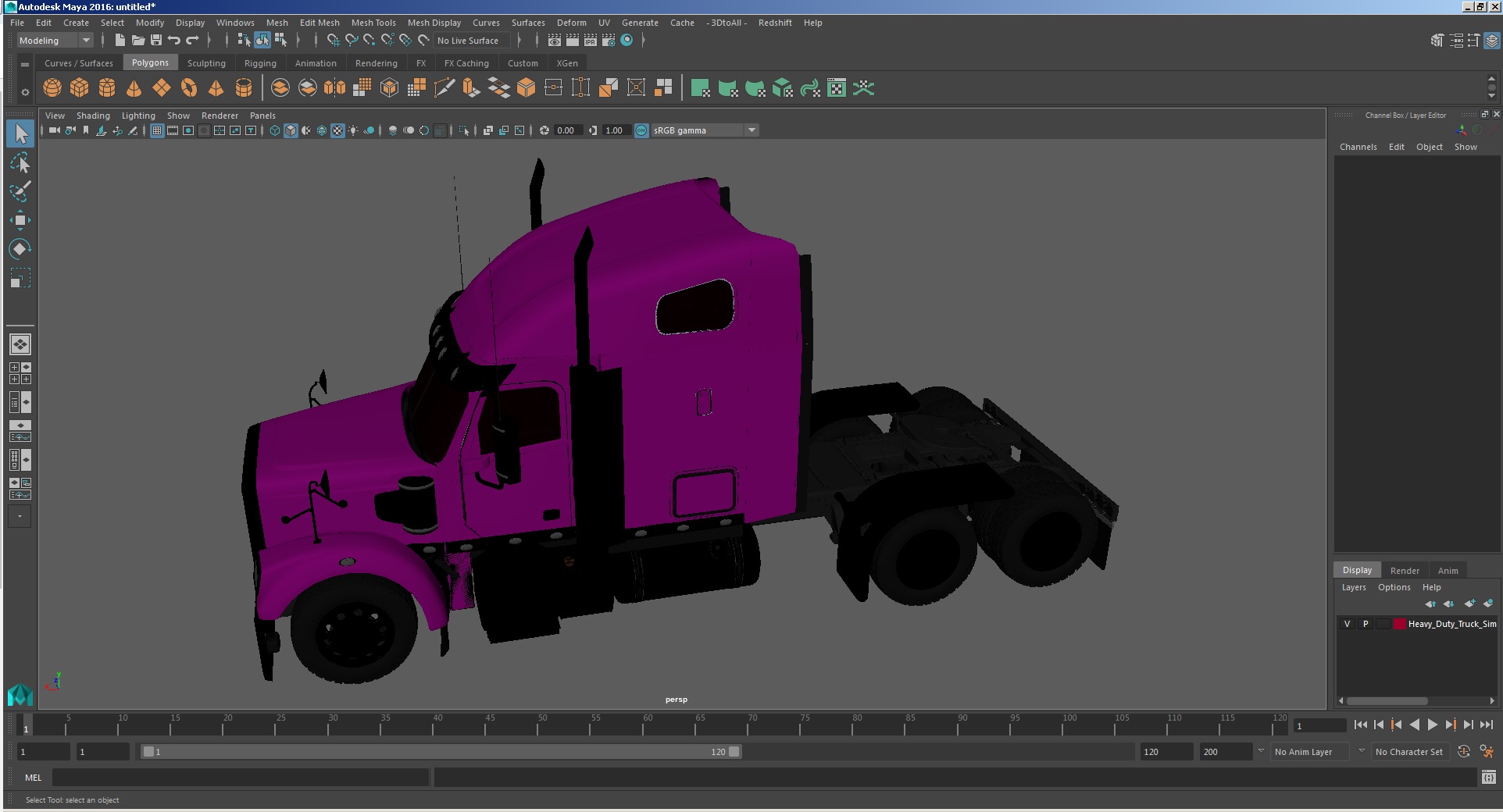 Heavy Duty Truck Simple Interior 3D