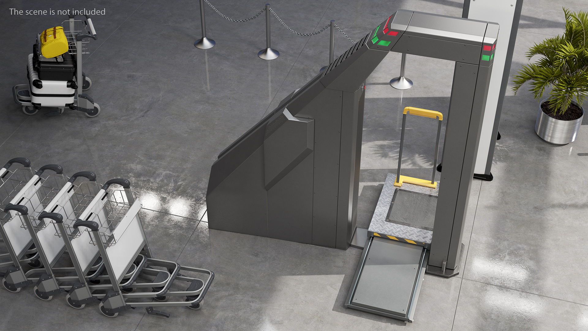 Airport Security X Ray Full Body Scanner Rigged 3D