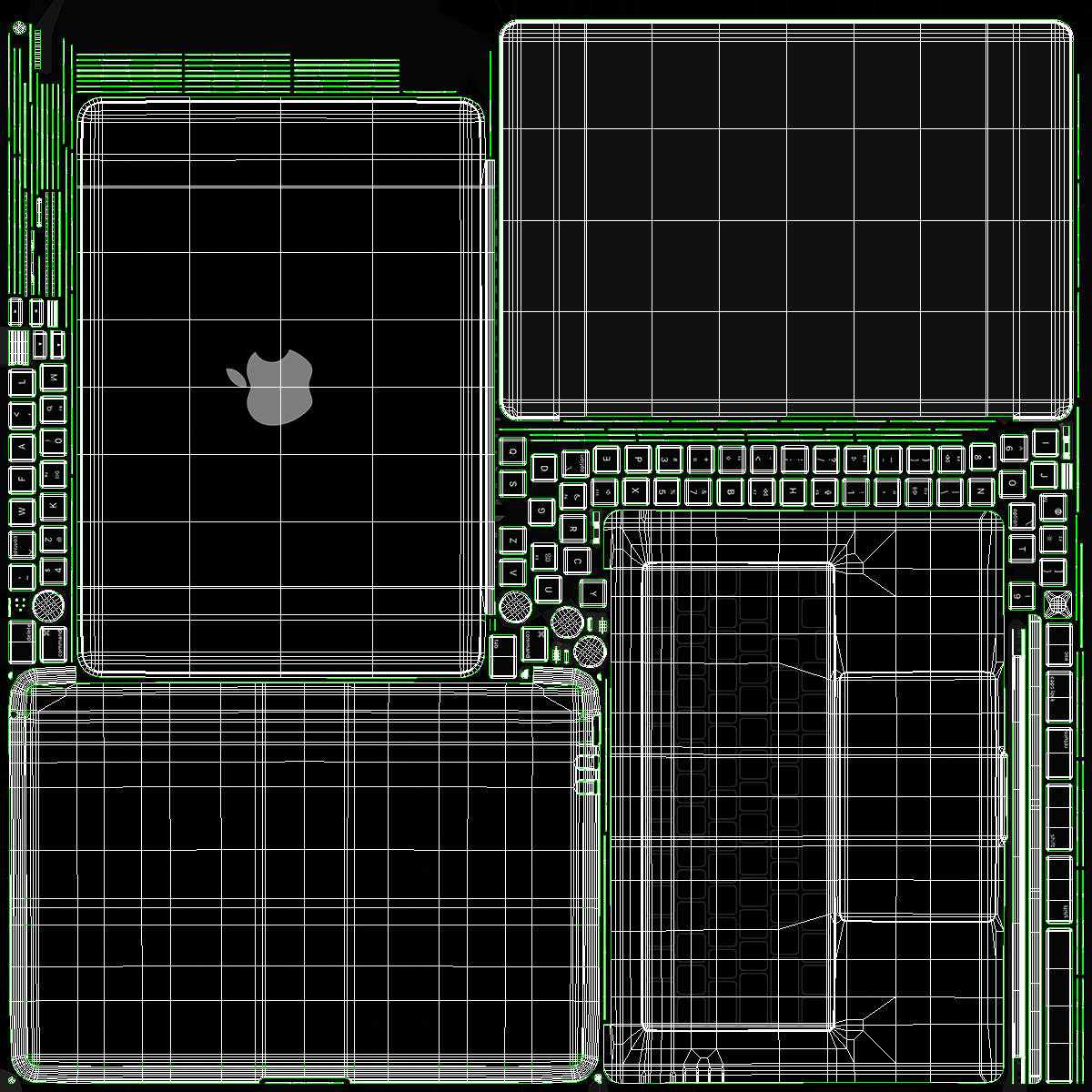 3D Apple Laptop MacBook Air 15 Space Gray model