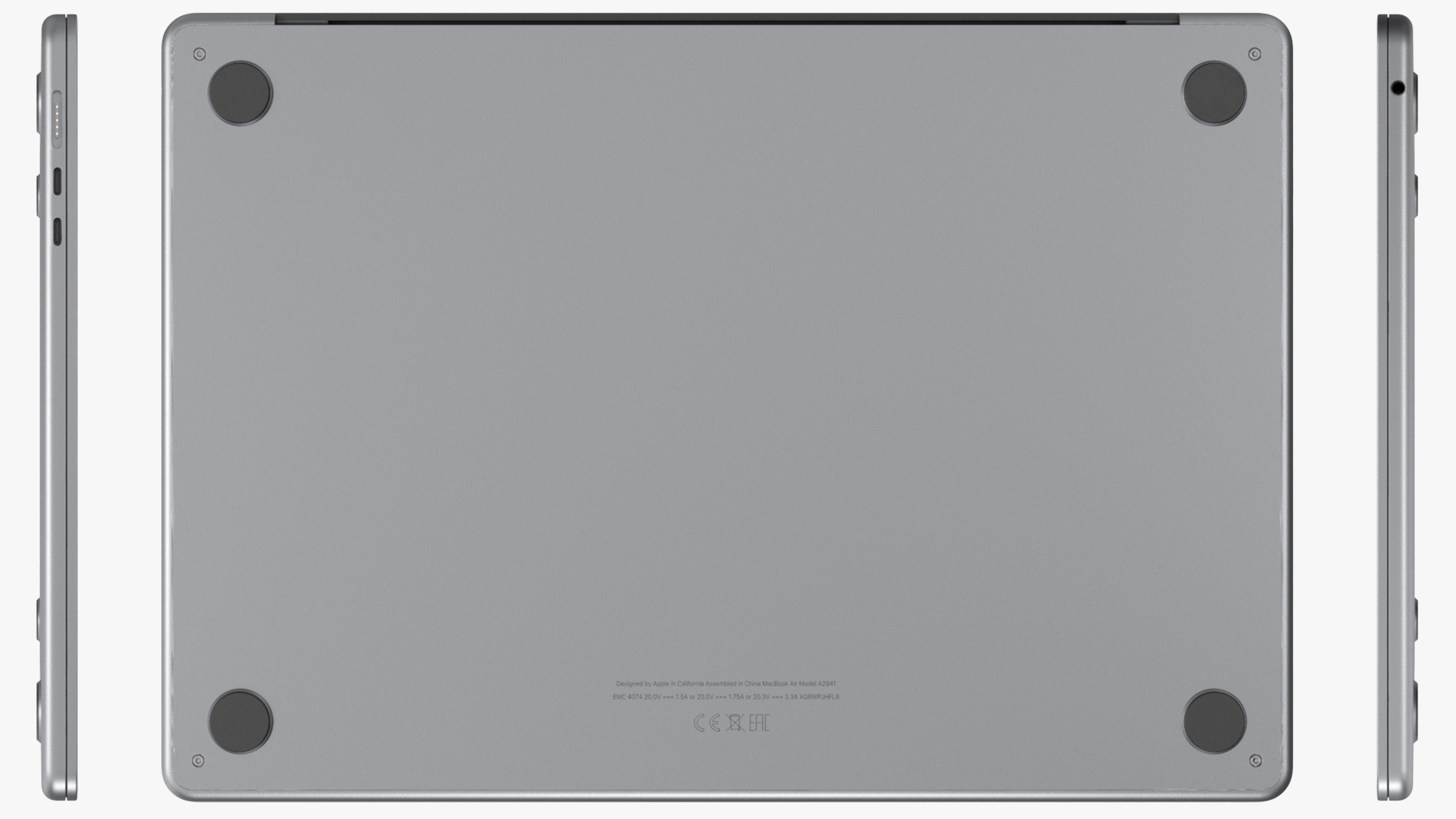 3D Apple Laptop MacBook Air 15 Space Gray model