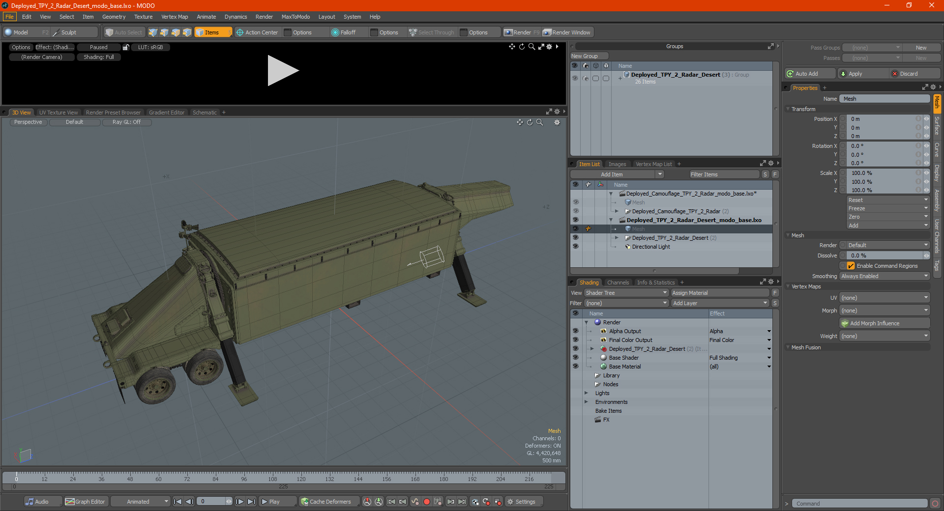 Deployed TPY 2 Radar Desert 3D