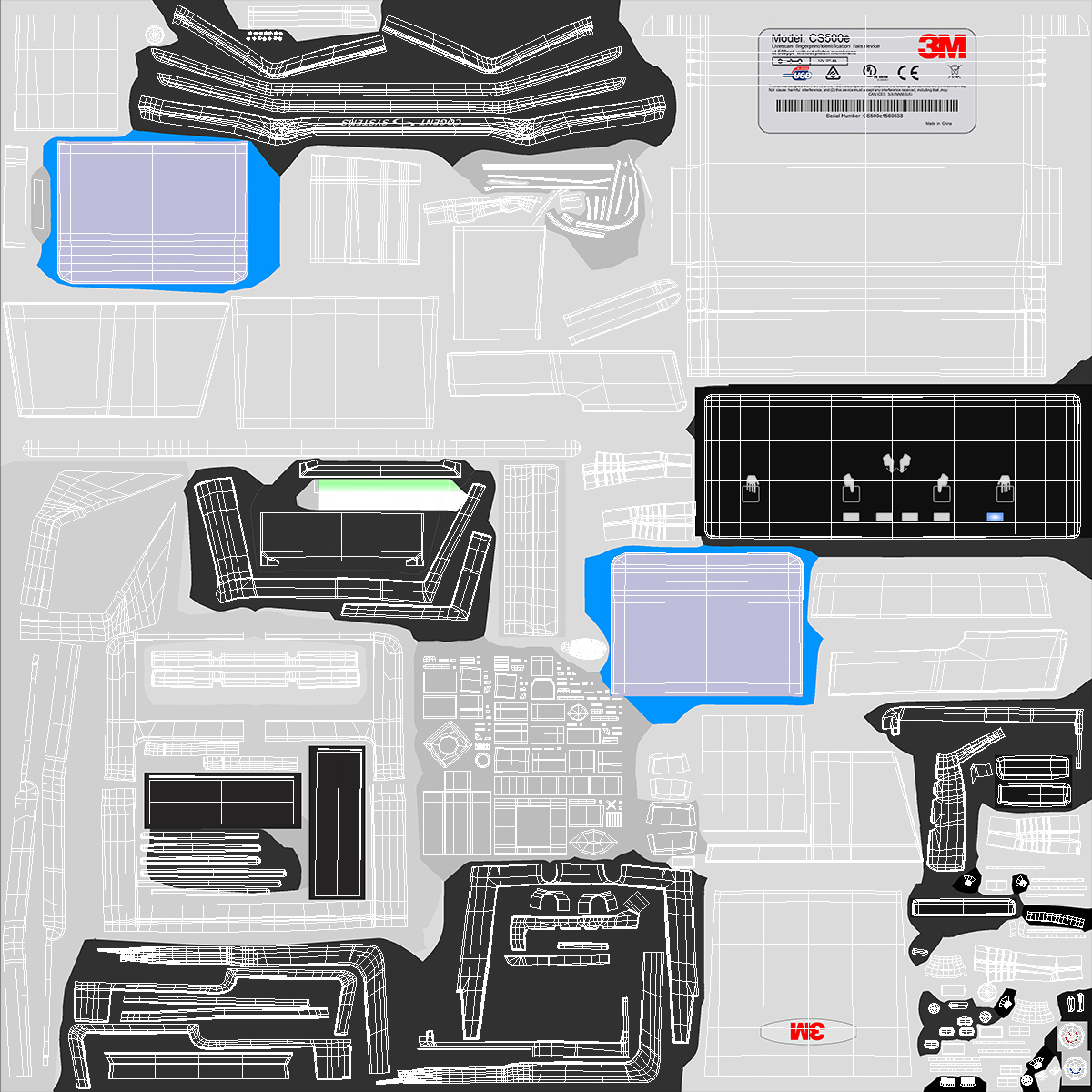 Cogent 3M CS500e Live Scan Tenprint Scanner with Man Hand 3D