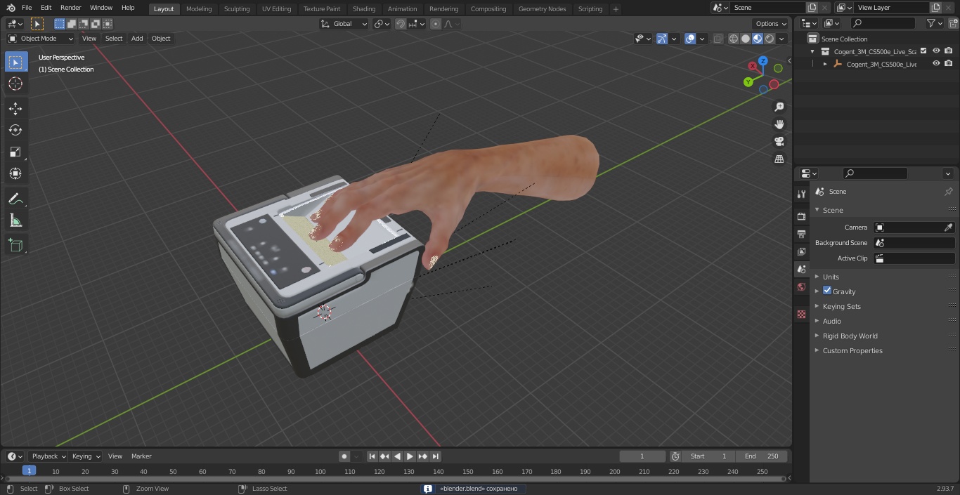 Cogent 3M CS500e Live Scan Tenprint Scanner with Man Hand 3D