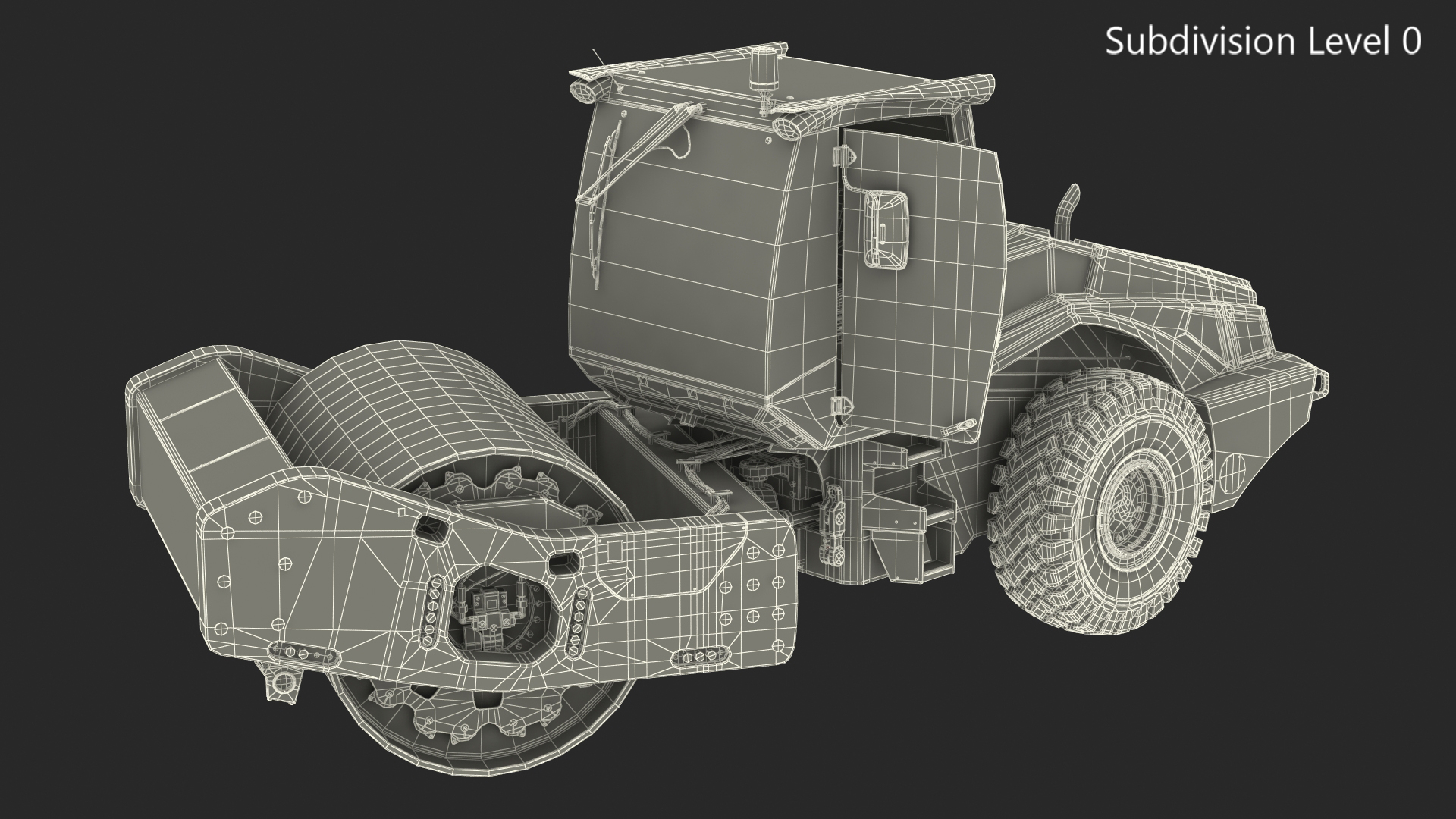 3D model Heavy Duty Single Drum Compactor Dirty Rigged