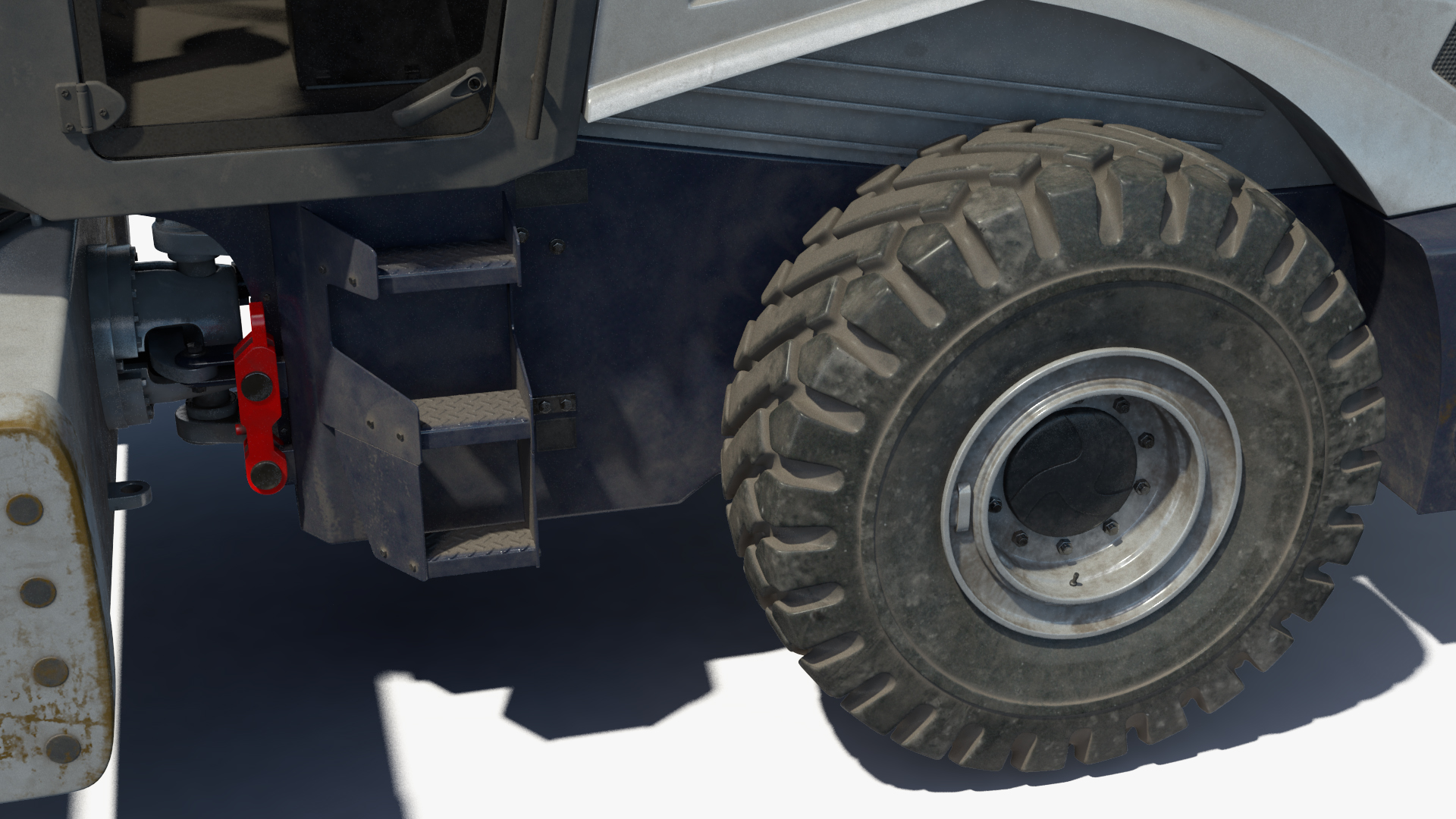 3D model Heavy Duty Single Drum Compactor Dirty Rigged