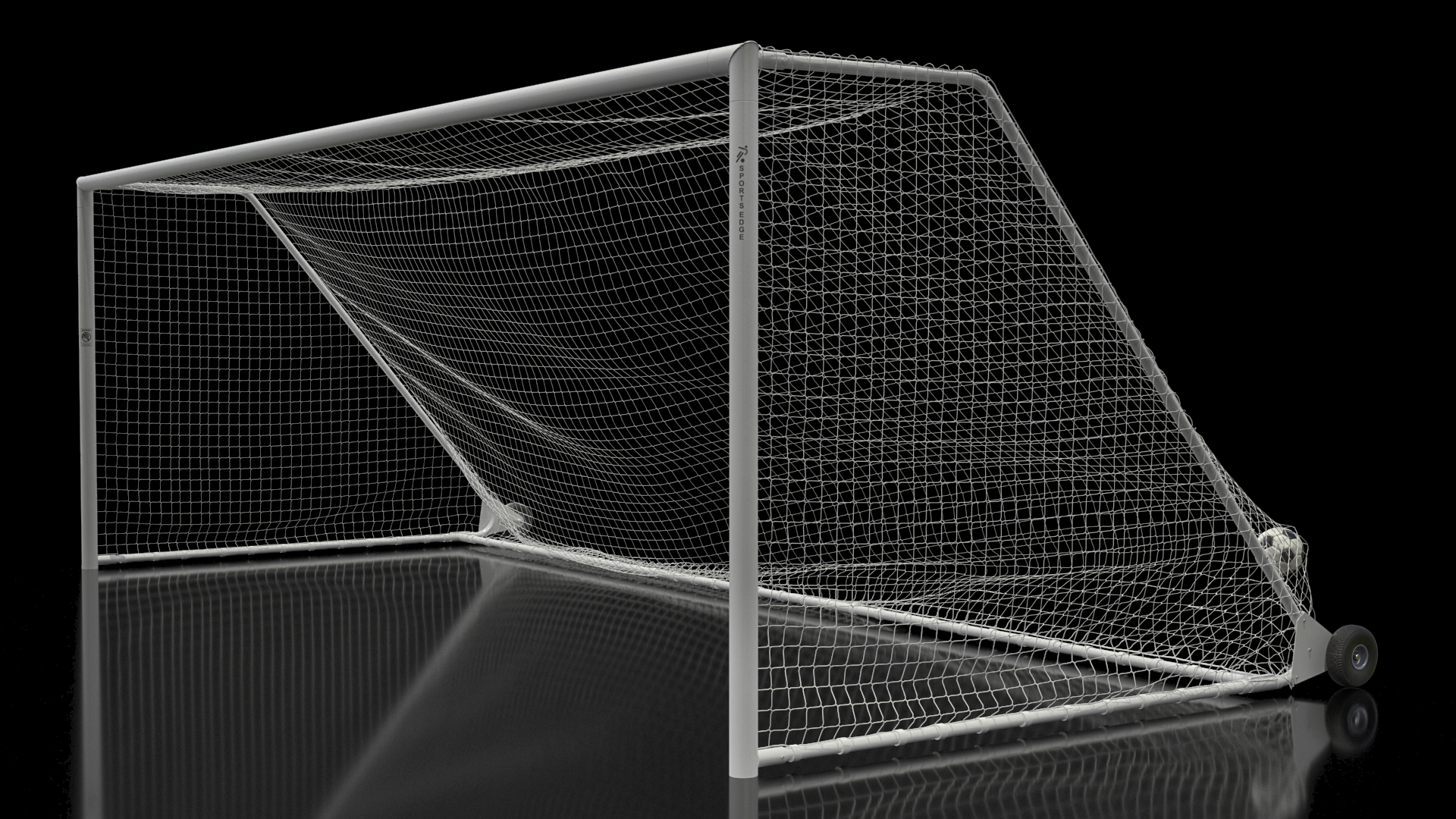 Animated Soccer Ball Hits the Goal Net Slowmotion 3D model
