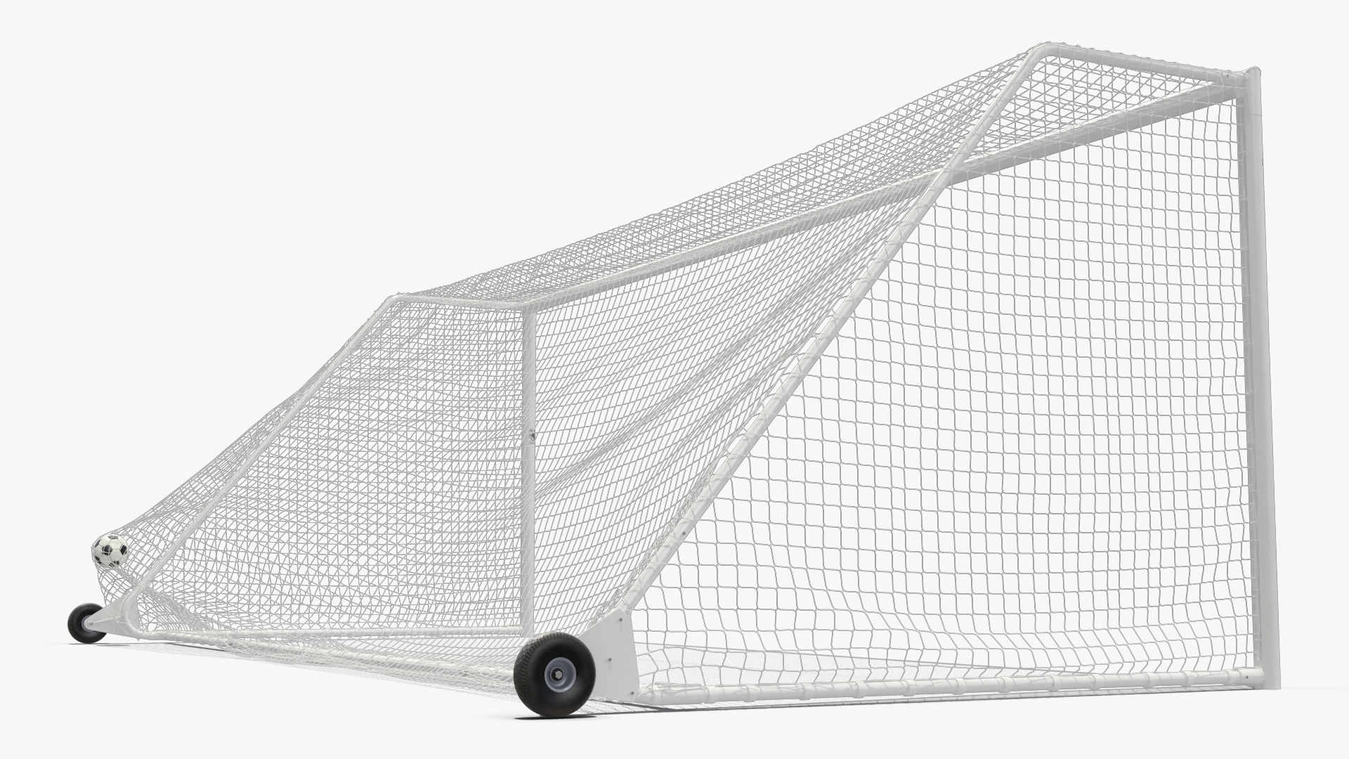 Animated Soccer Ball Hits the Goal Net Slowmotion 3D model
