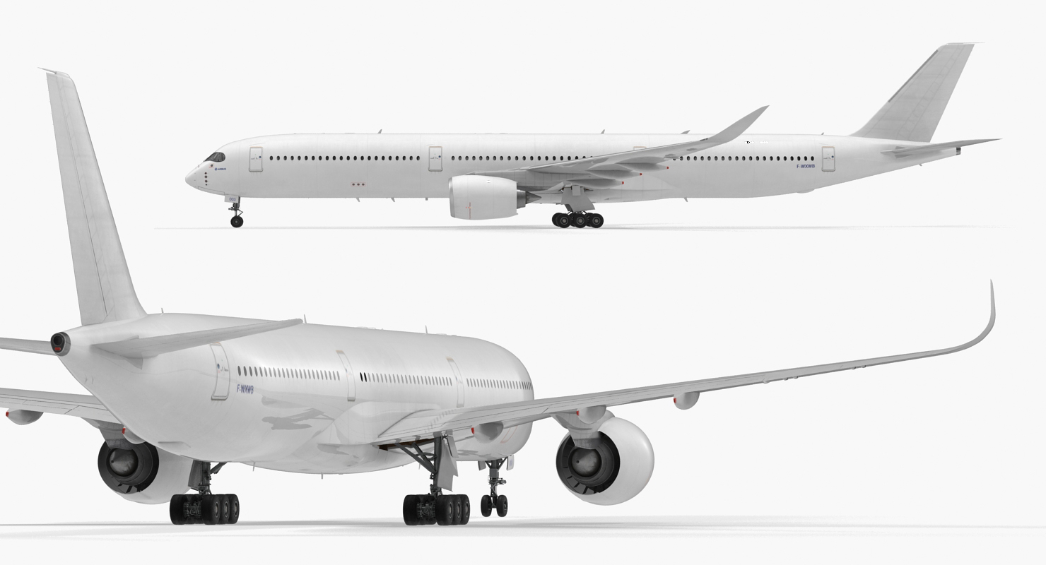 3D Airbus A350 1000 Generic Rigged
