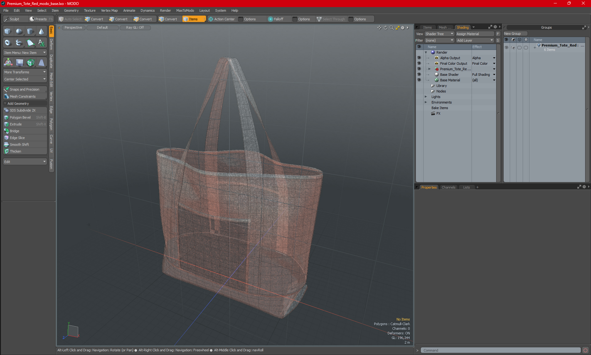 3D Premium Tote Red