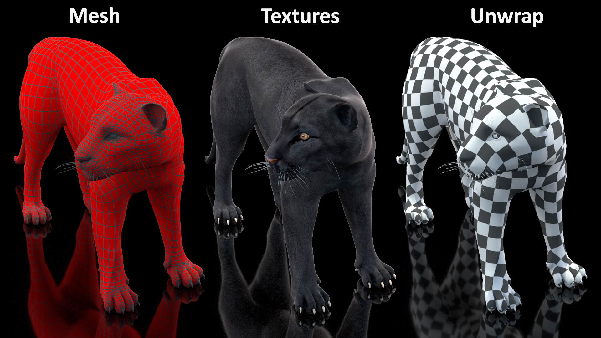 Black Panther Stand Pose 3D model