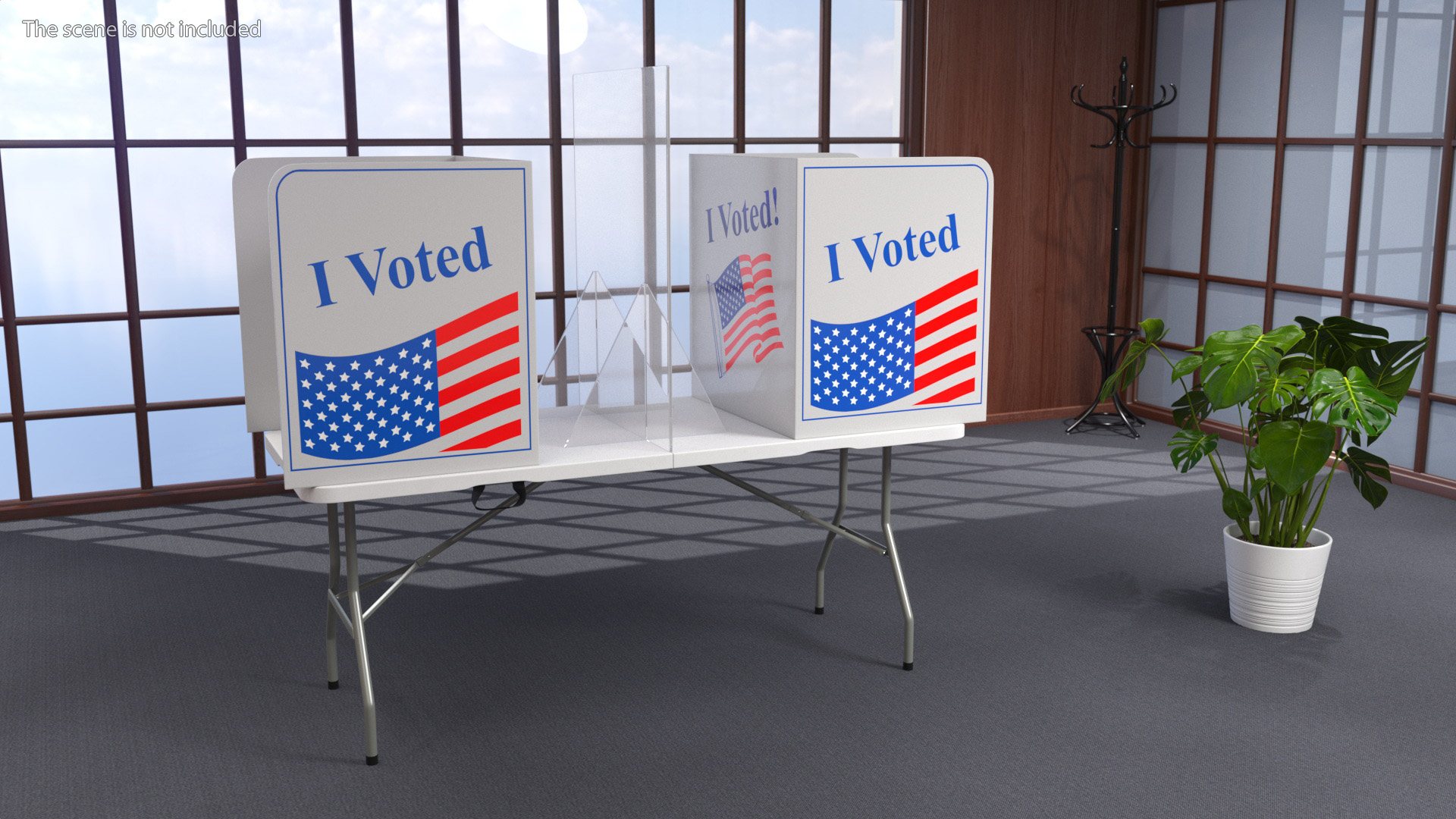3D model Voting Table with Form and Pen
