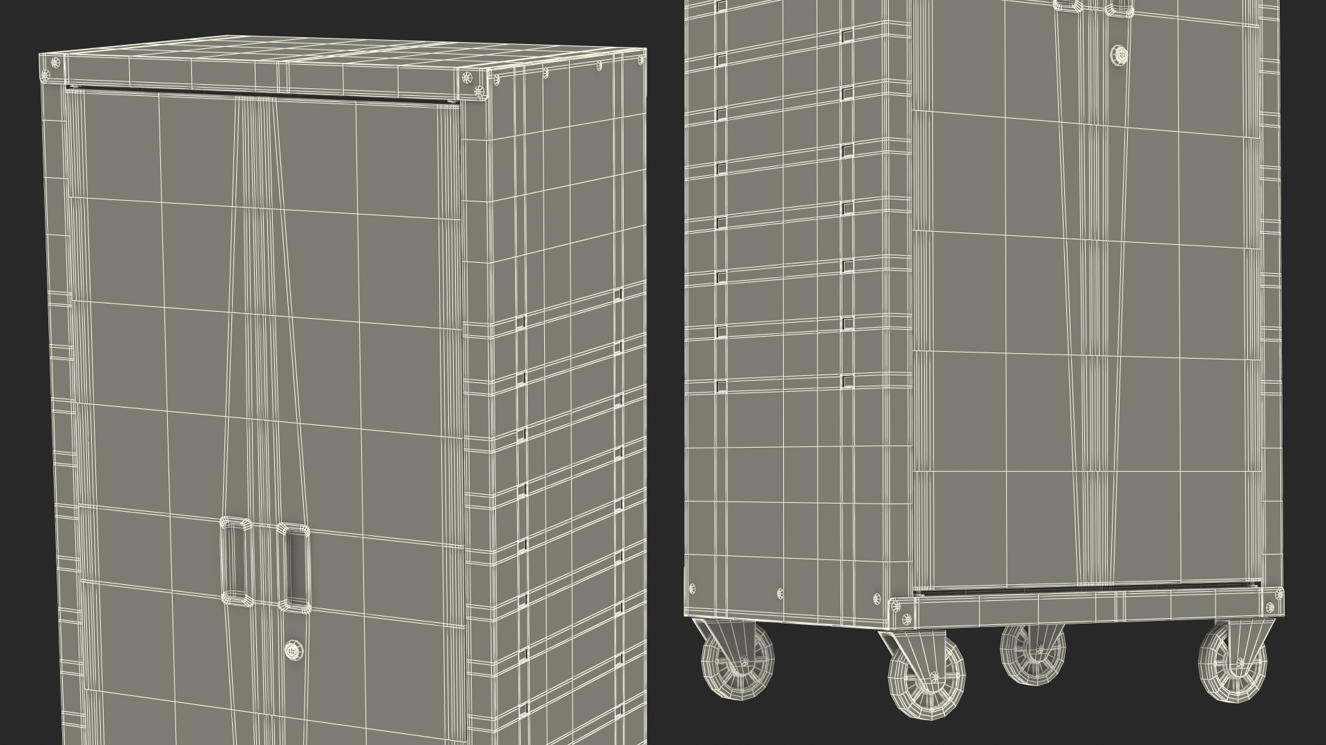 Grey Freestanding Garage Cabinet 3D