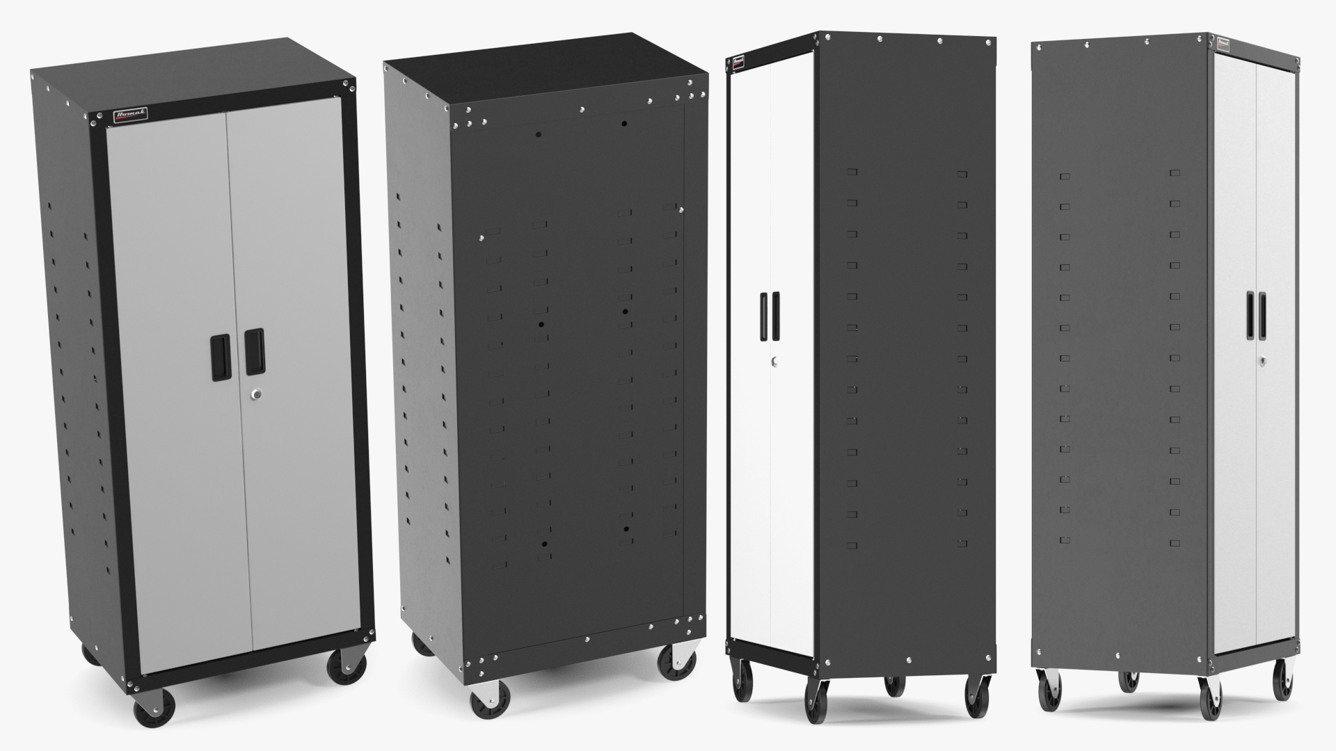 Grey Freestanding Garage Cabinet 3D