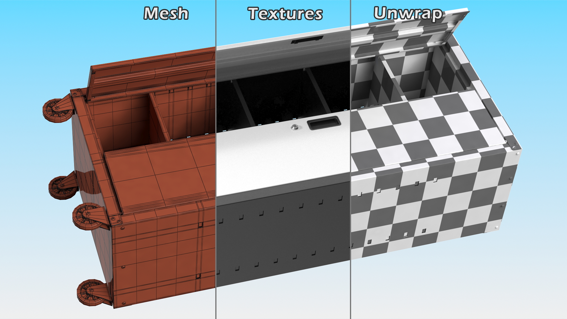 Grey Freestanding Garage Cabinet 3D