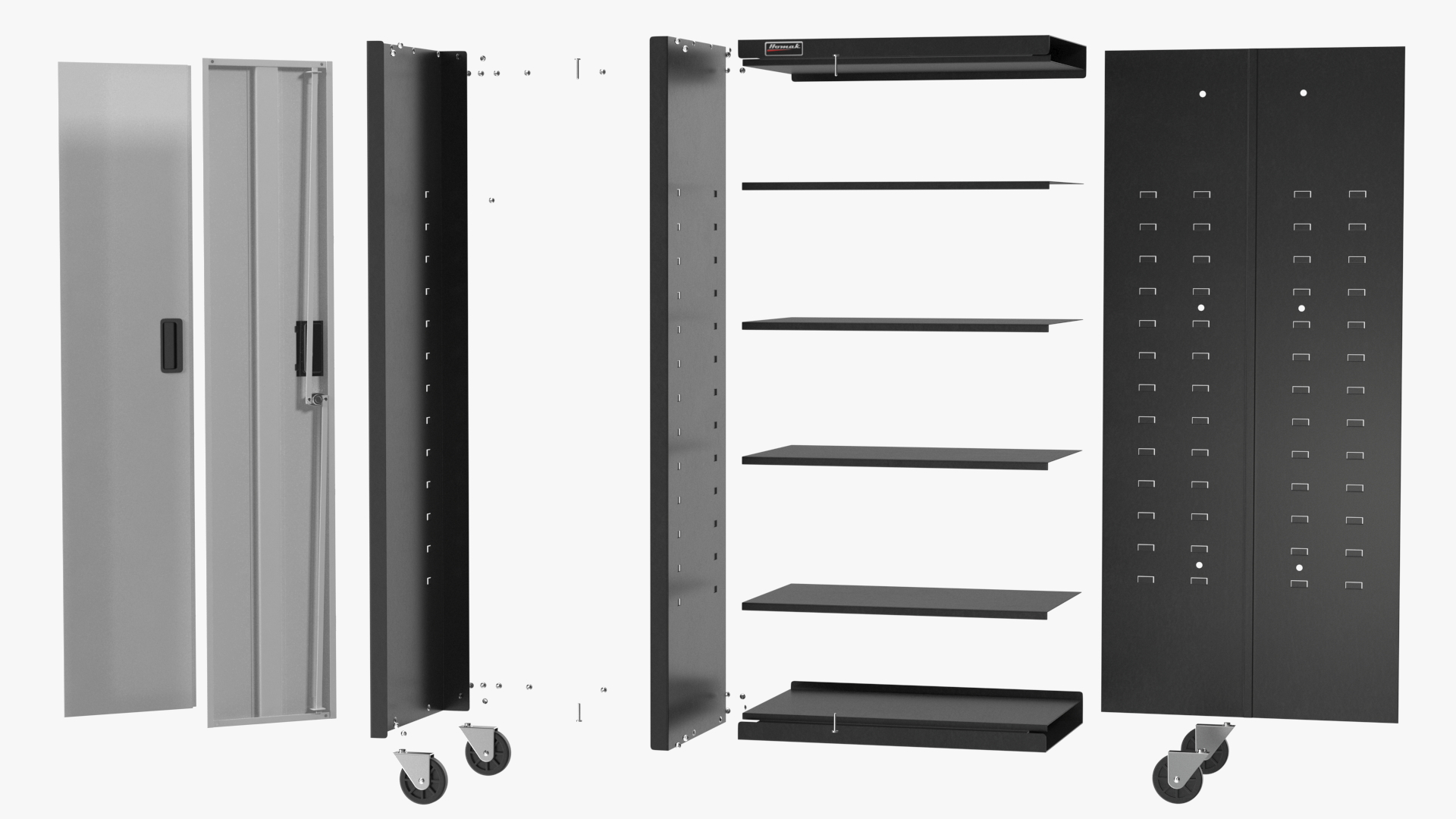Grey Freestanding Garage Cabinet 3D