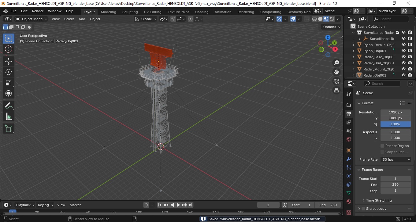 Surveillance Radar HENSOLDT ASR-NG 3D model