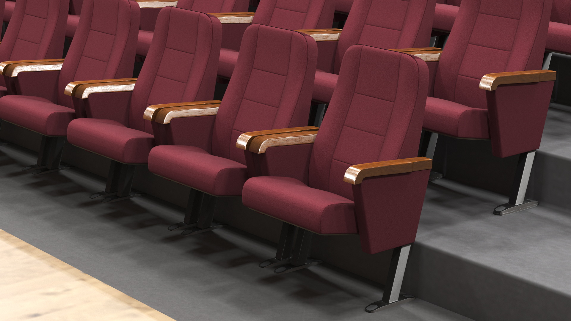 3D Interior Red Conference Hall model