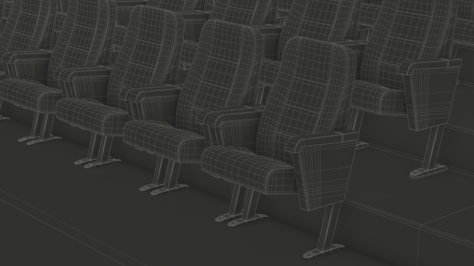 3D Interior Red Conference Hall model