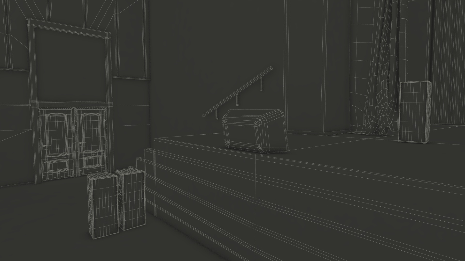 3D Interior Red Conference Hall model