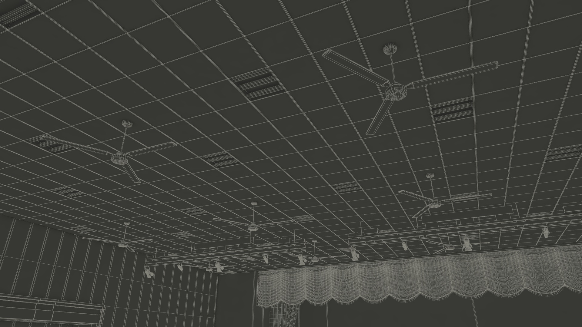 3D Interior Red Conference Hall model