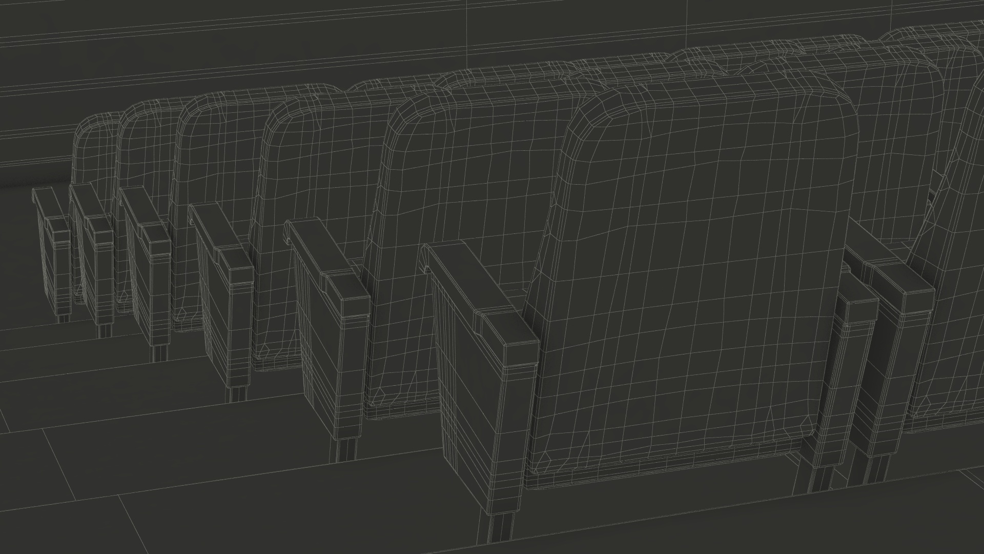 3D Interior Red Conference Hall model
