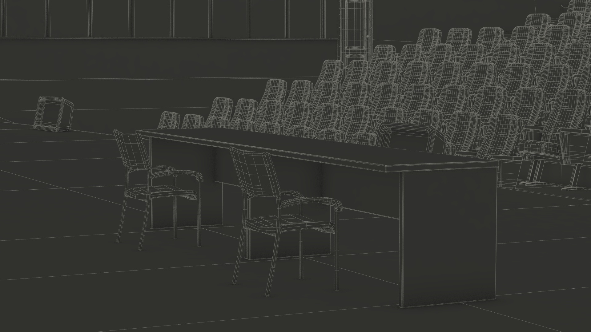 3D Interior Red Conference Hall model