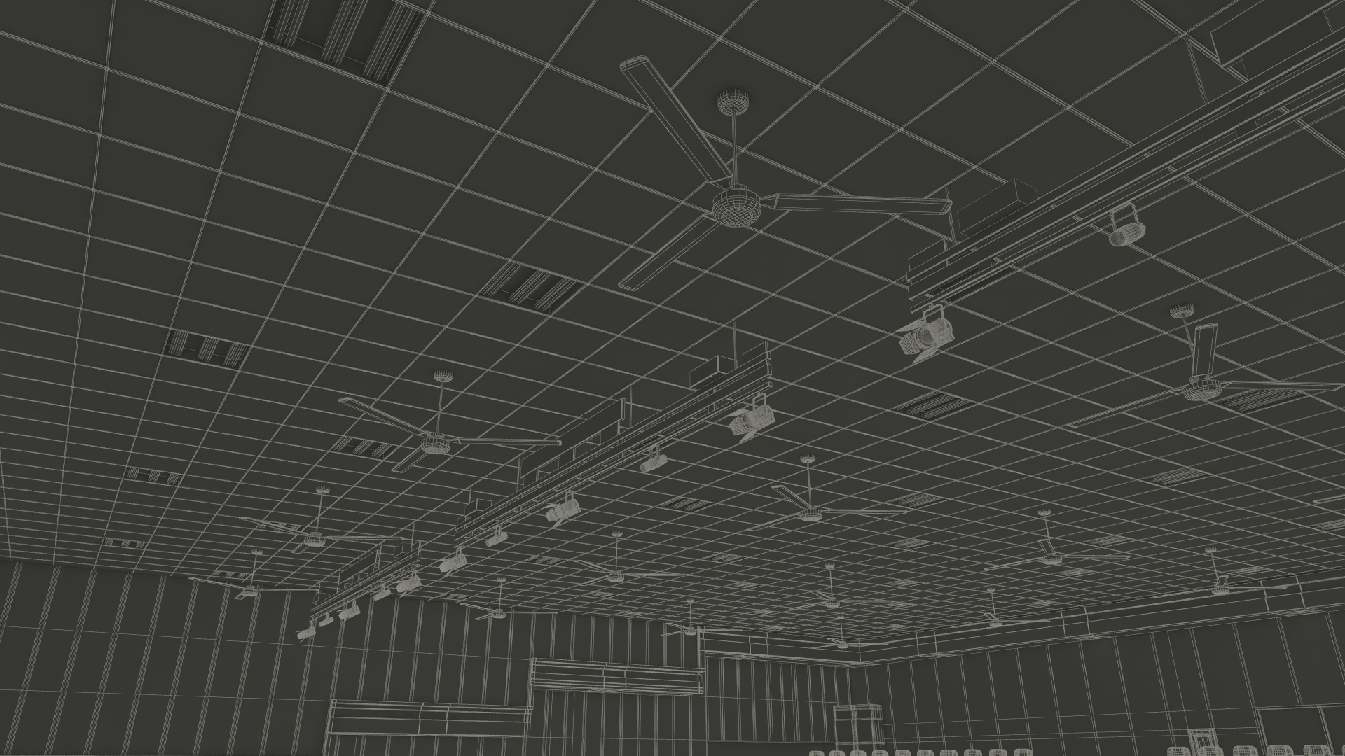 3D Interior Red Conference Hall model