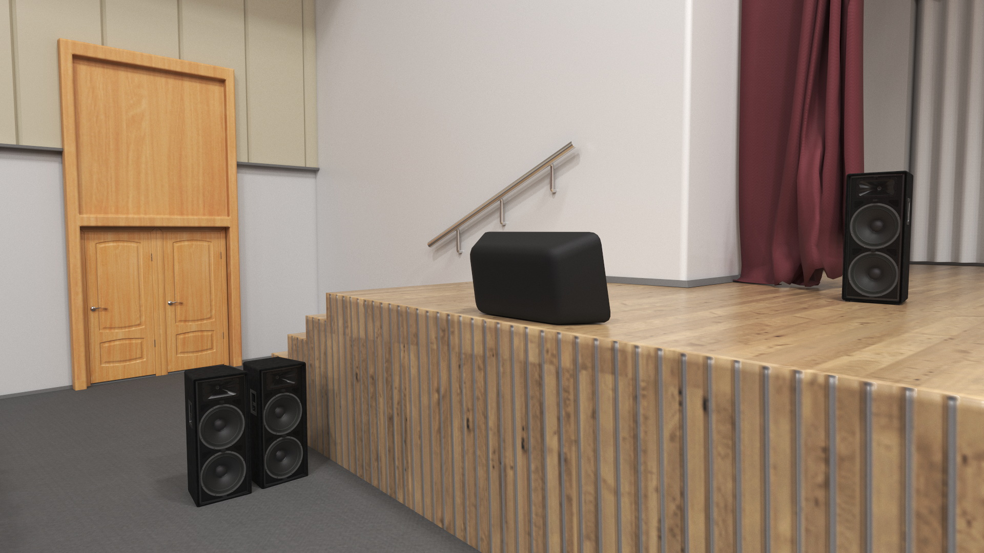 3D Interior Red Conference Hall model