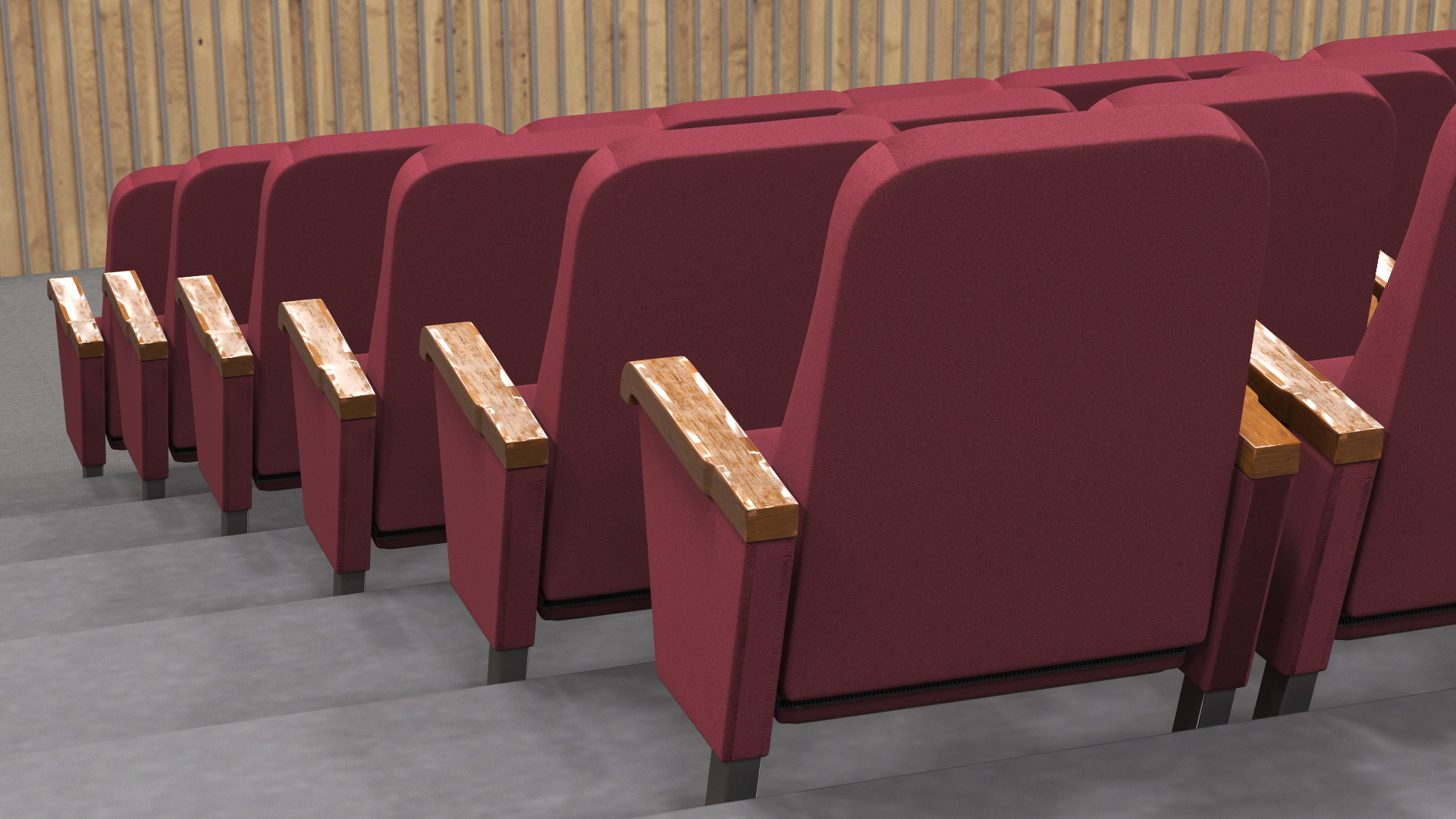 3D Interior Red Conference Hall model