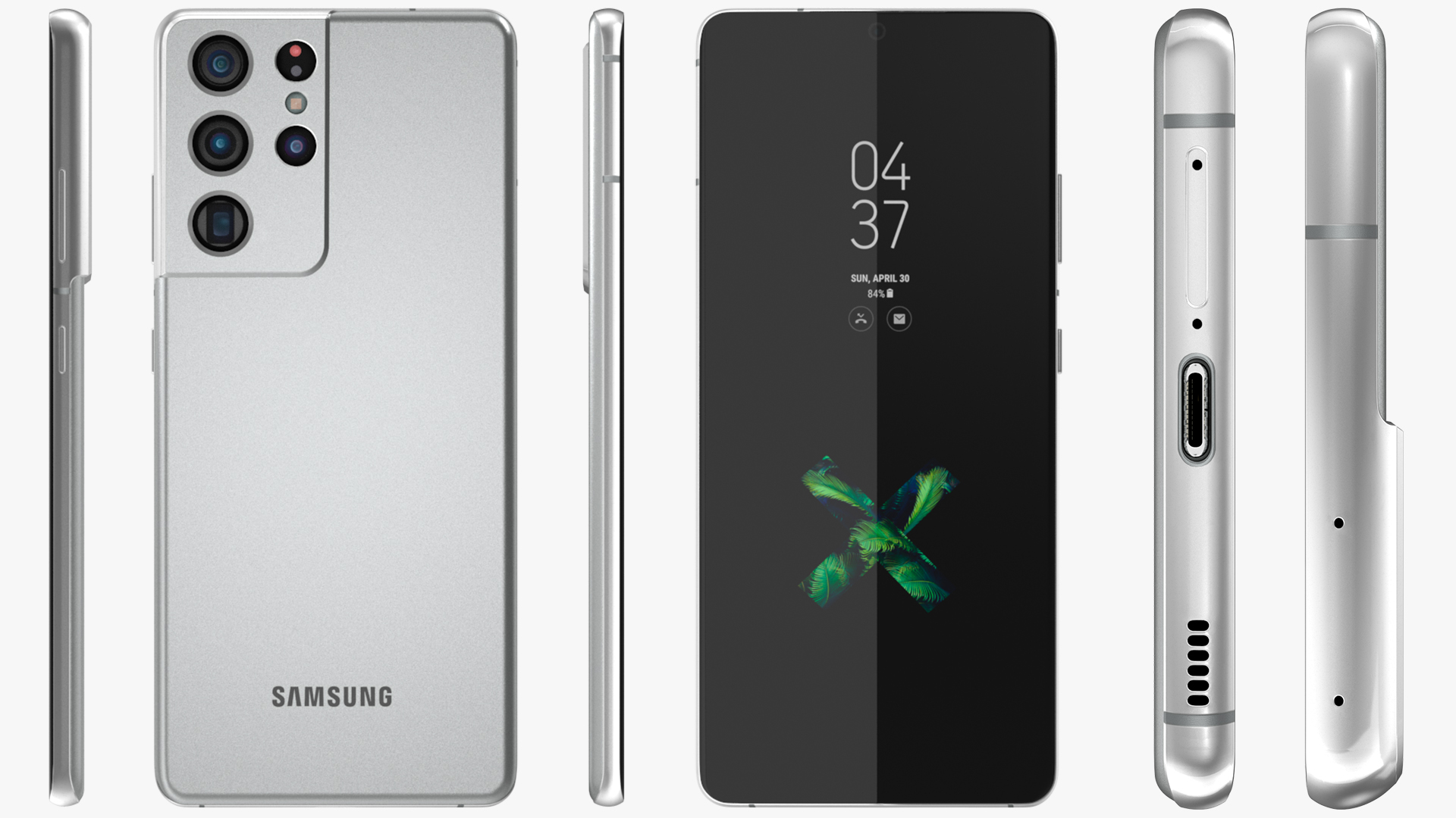 Samsung Galaxy S21 Ultra 5G Phantom Silver 3D