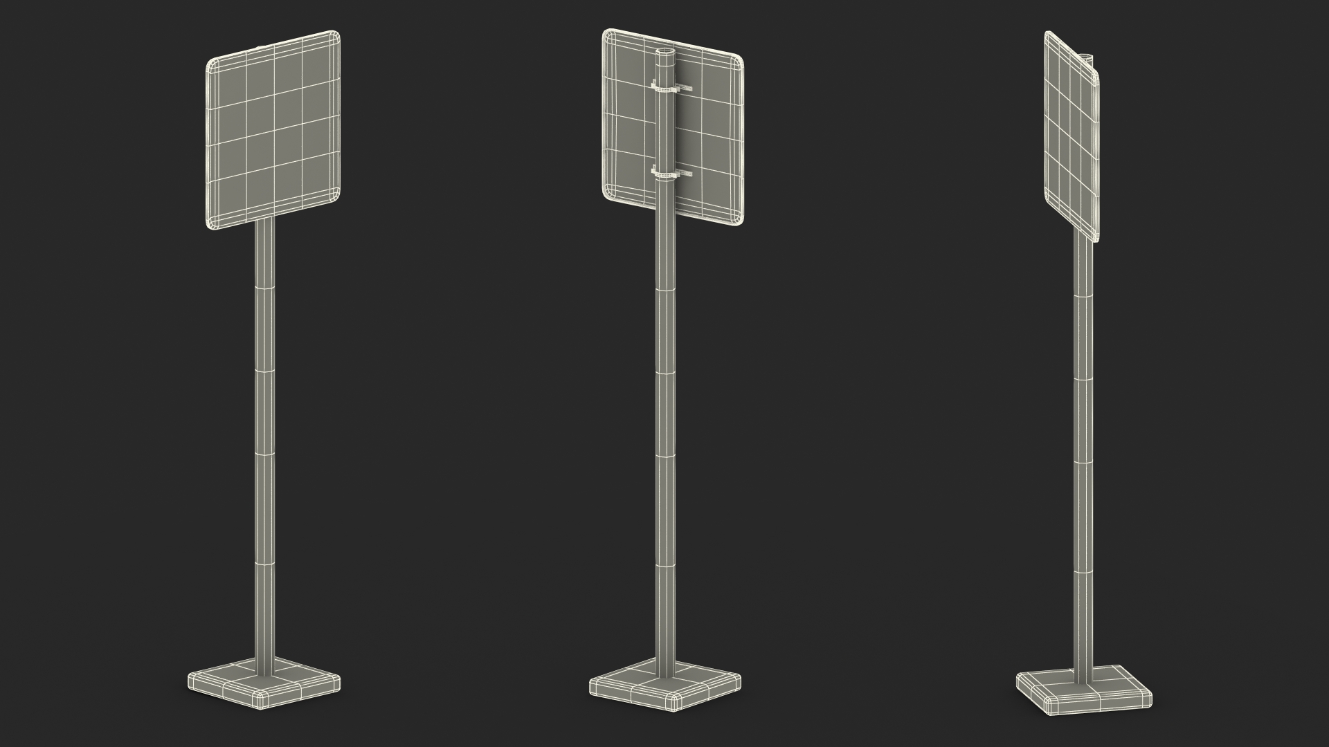 3D model Road Sign One Way Traffic