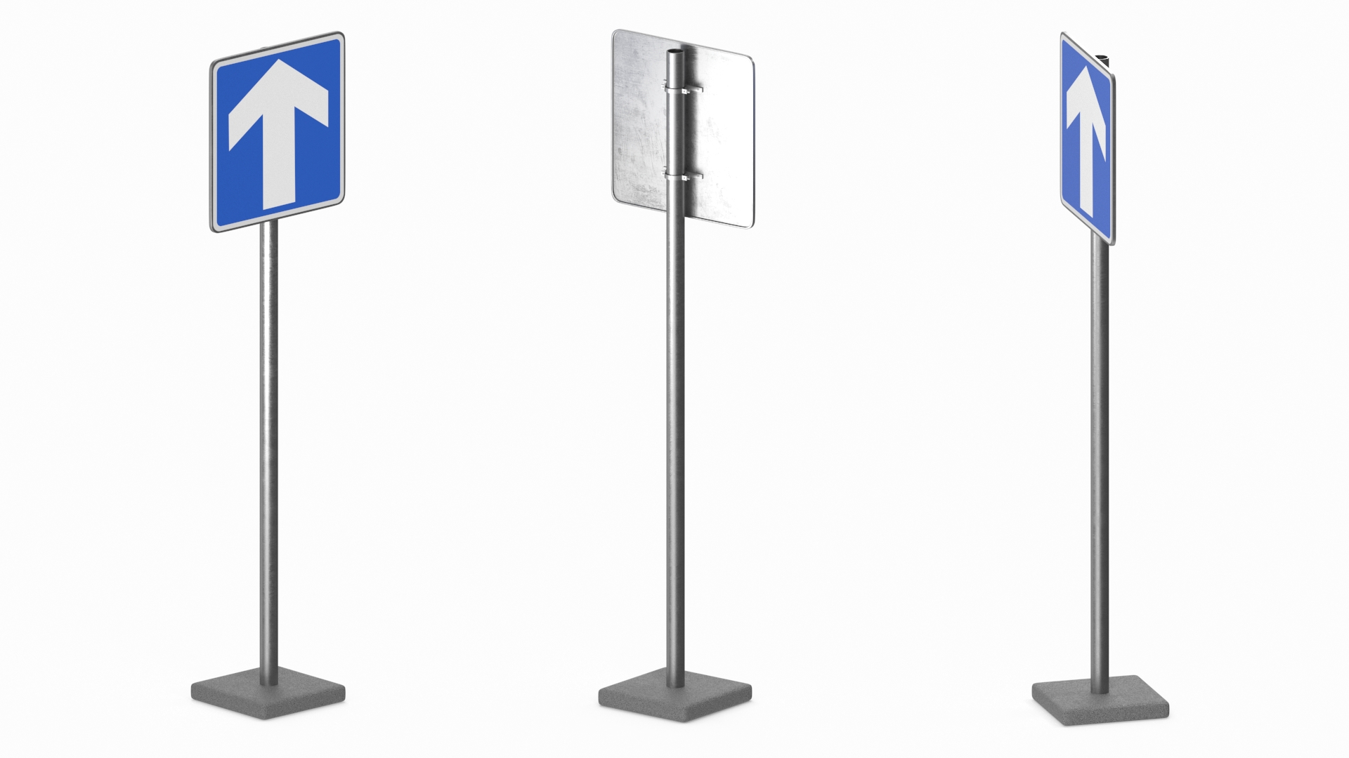 3D model Road Sign One Way Traffic
