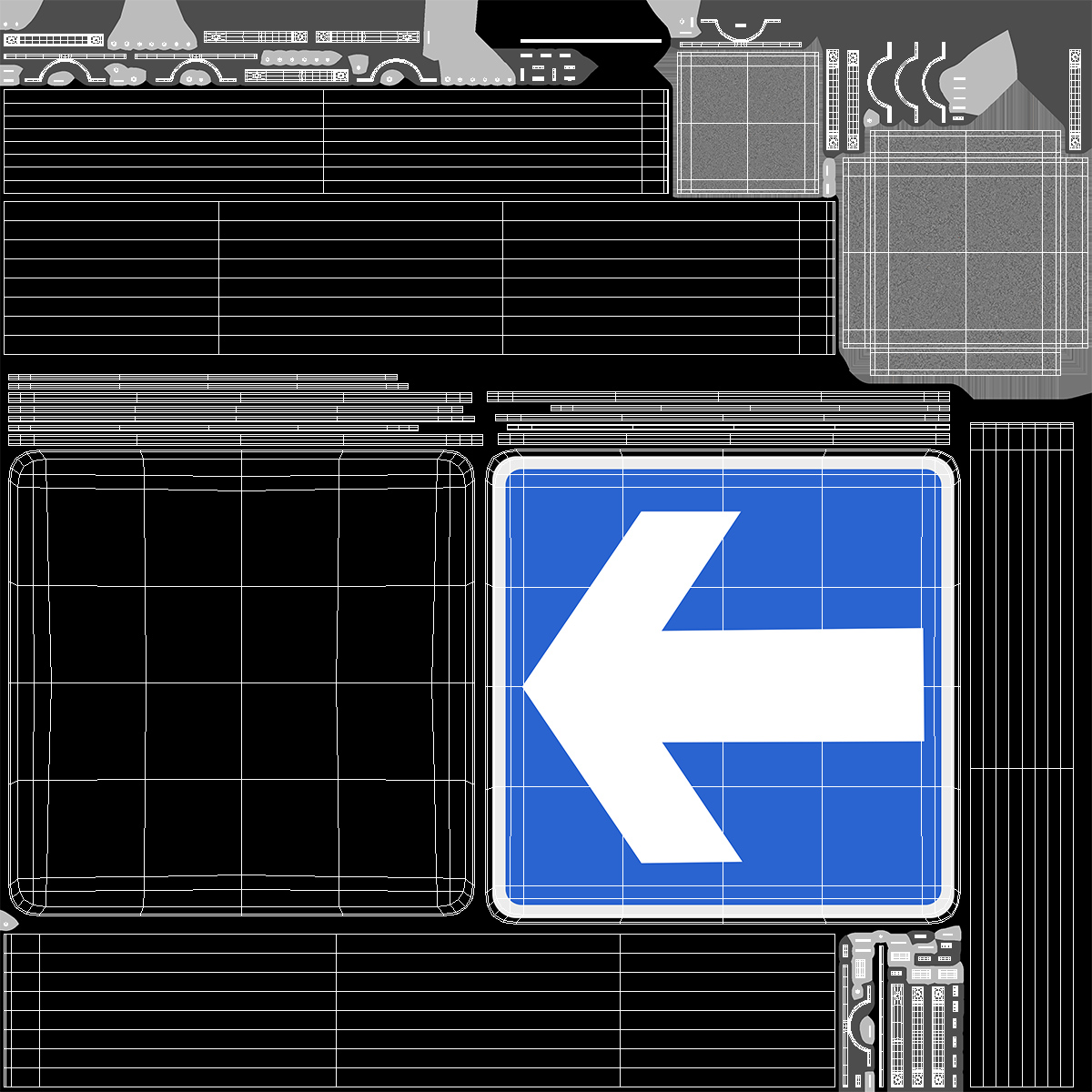 3D model Road Sign One Way Traffic