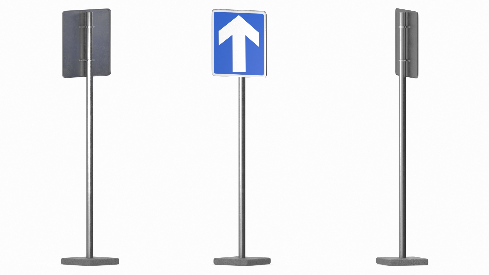 3D model Road Sign One Way Traffic