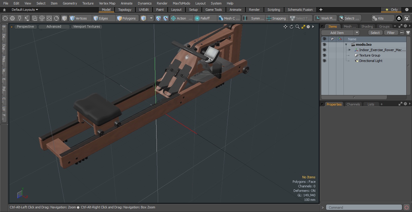 Indoor Exercise Rower Machine 3D model