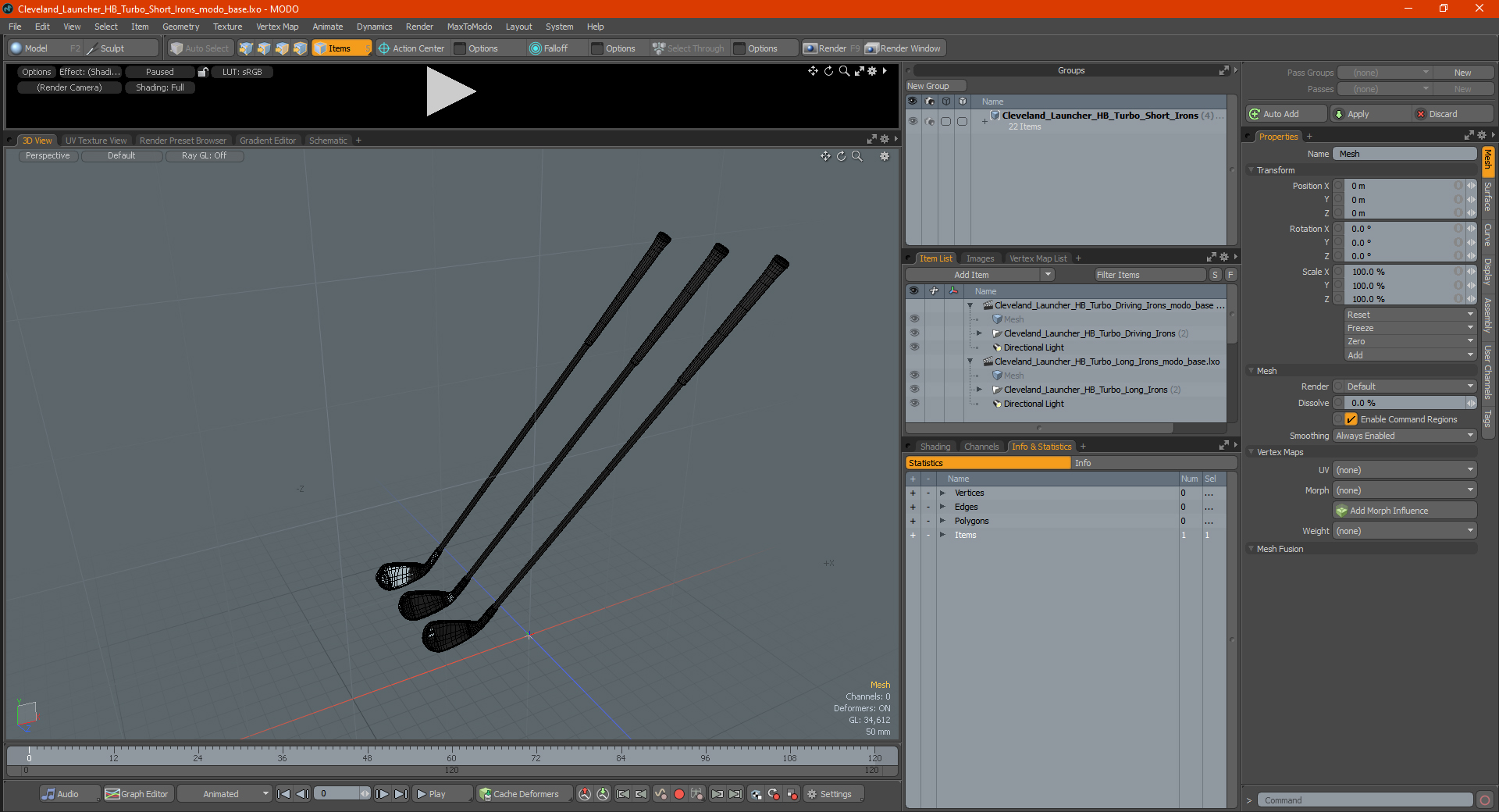 Cleveland Launcher HB Turbo Short Irons 3D model
