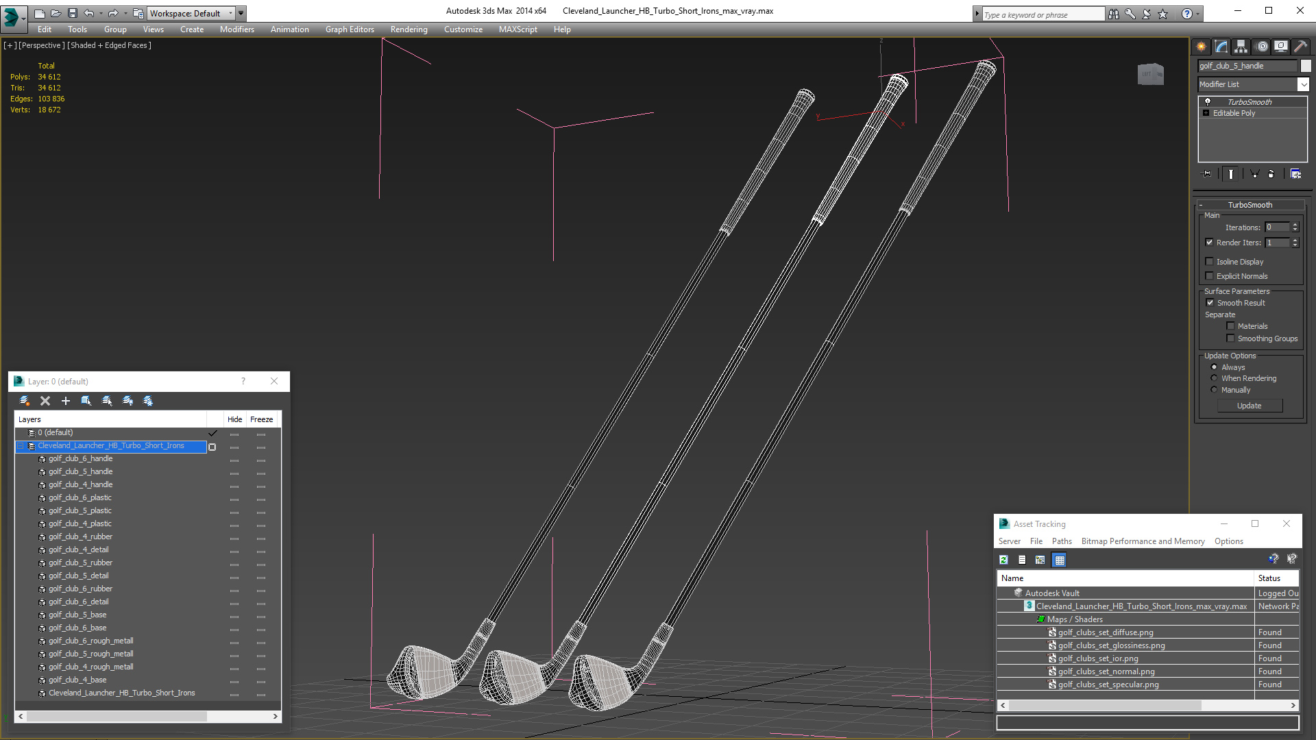 Cleveland Launcher HB Turbo Short Irons 3D model