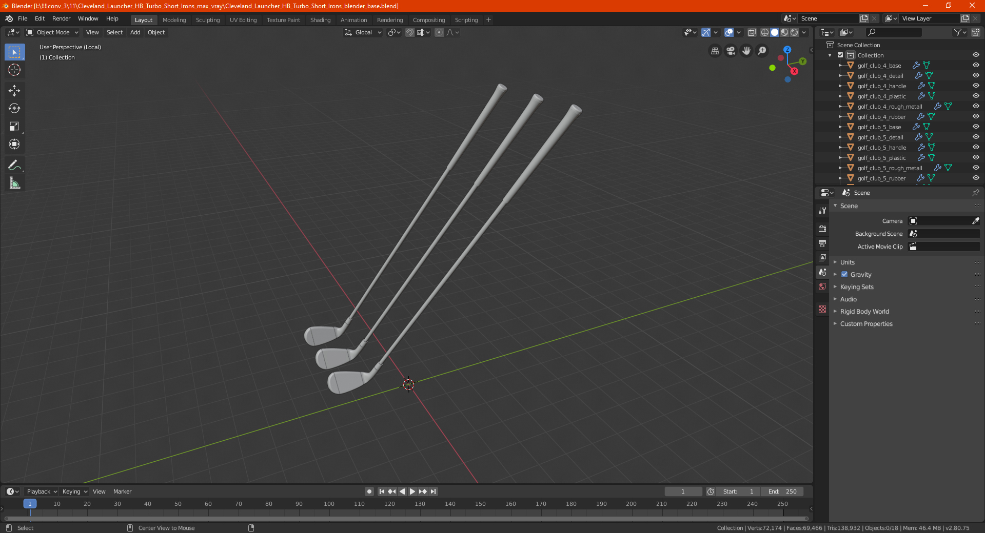Cleveland Launcher HB Turbo Short Irons 3D model