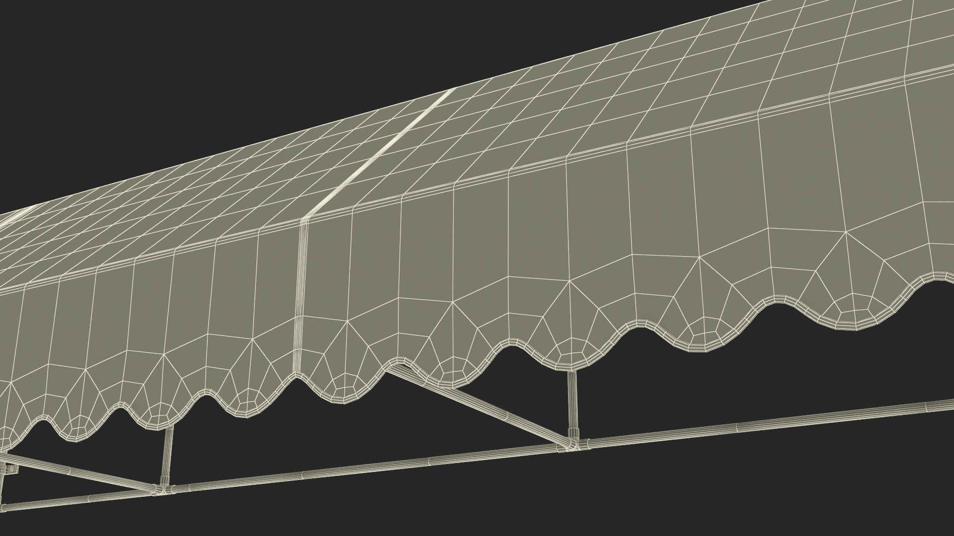 Storefront Awning Tent Gray 3D